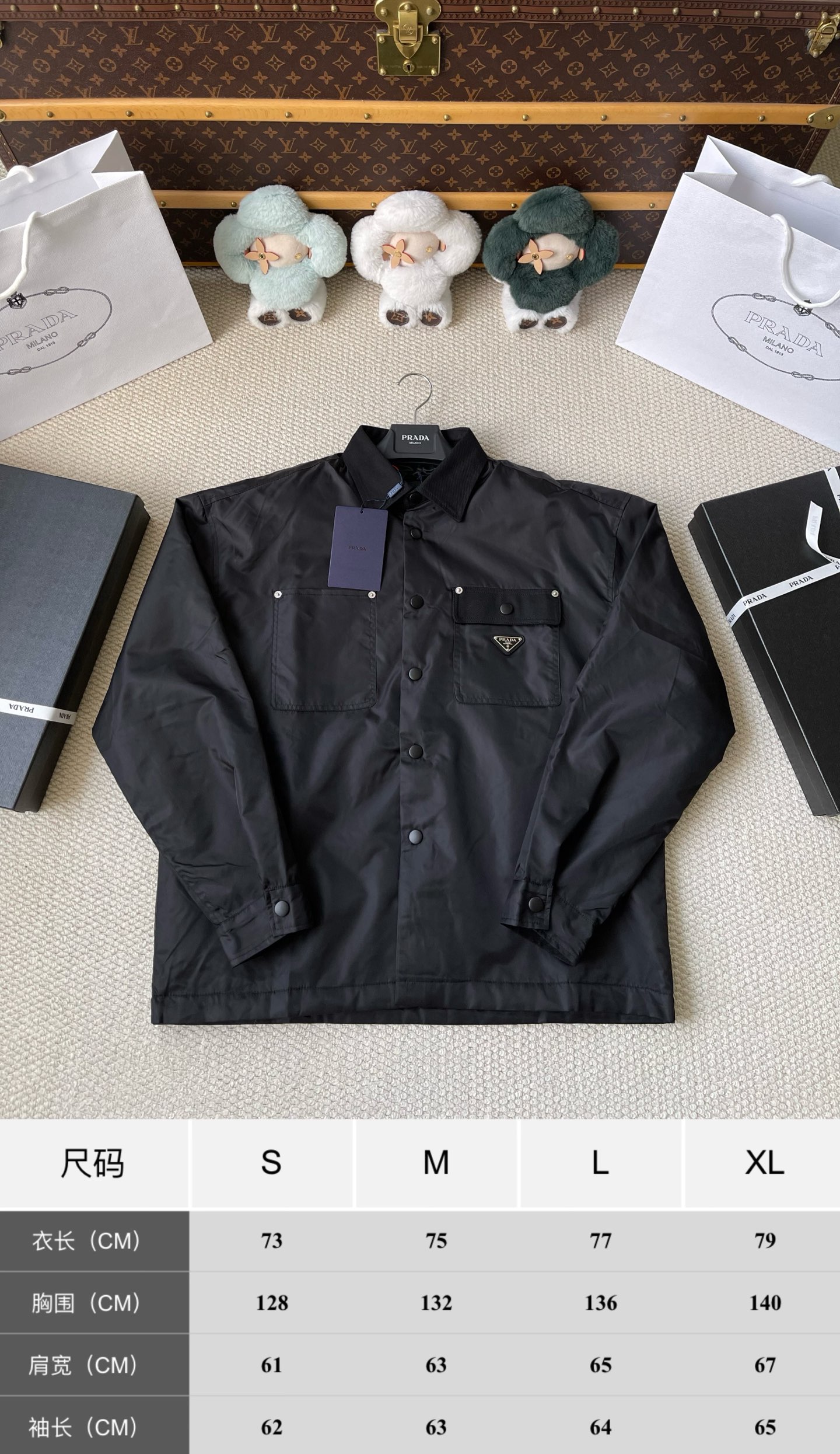 Triangle-Pocket Button Overshirt — product photograph