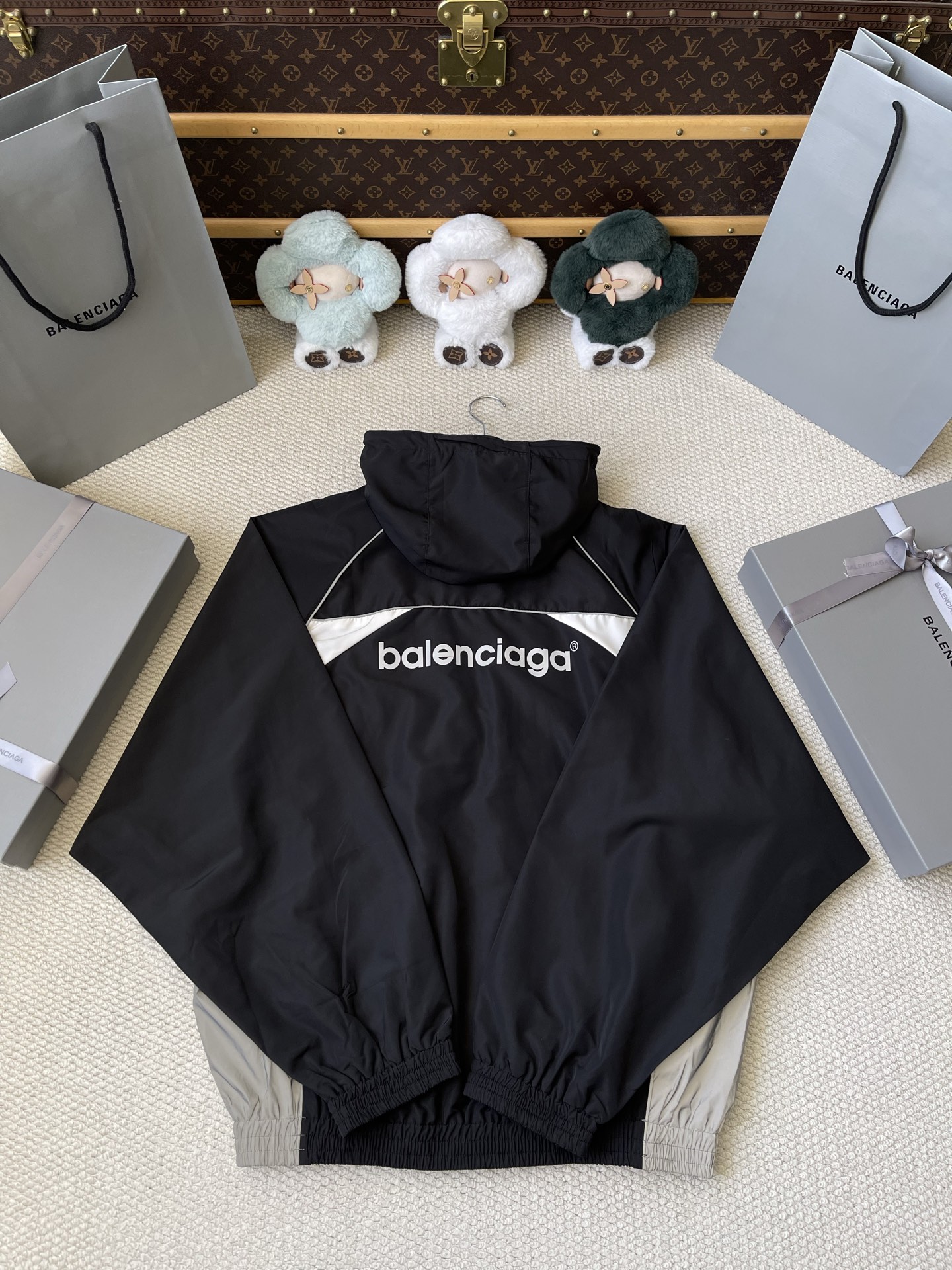 Contrast-Panel Hooded Matching Separates — product photograph