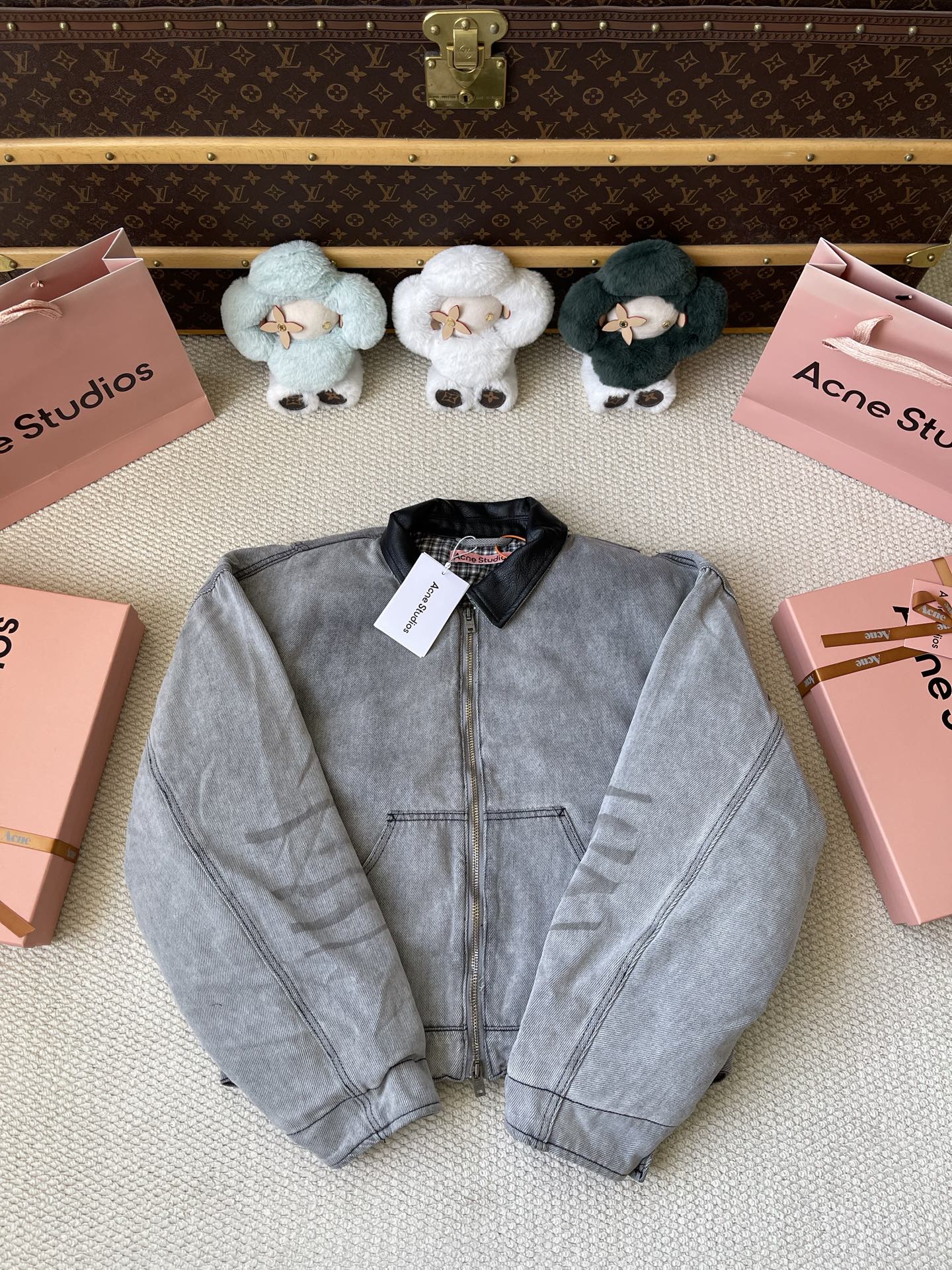 Contrast-Collar Zip Bomber — product photograph