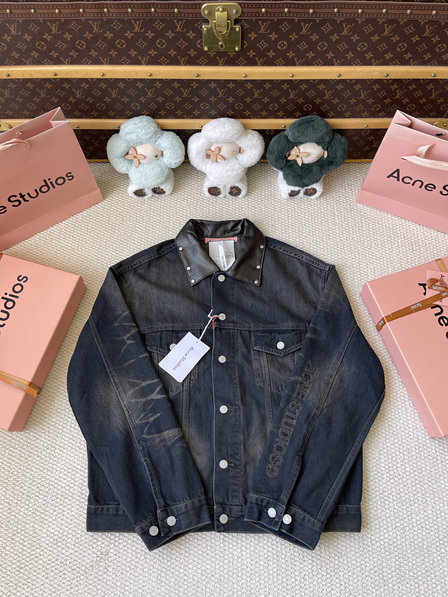 Contrast-Collar Denim Jacket — product photograph