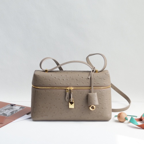 Loro Piana Extra Bag L27 in Taupe Ostrich Leather with Gold Hardware 1 Loro Piana Extra Bag L27 in Taupe Ostrich Leather with Gold Hardware