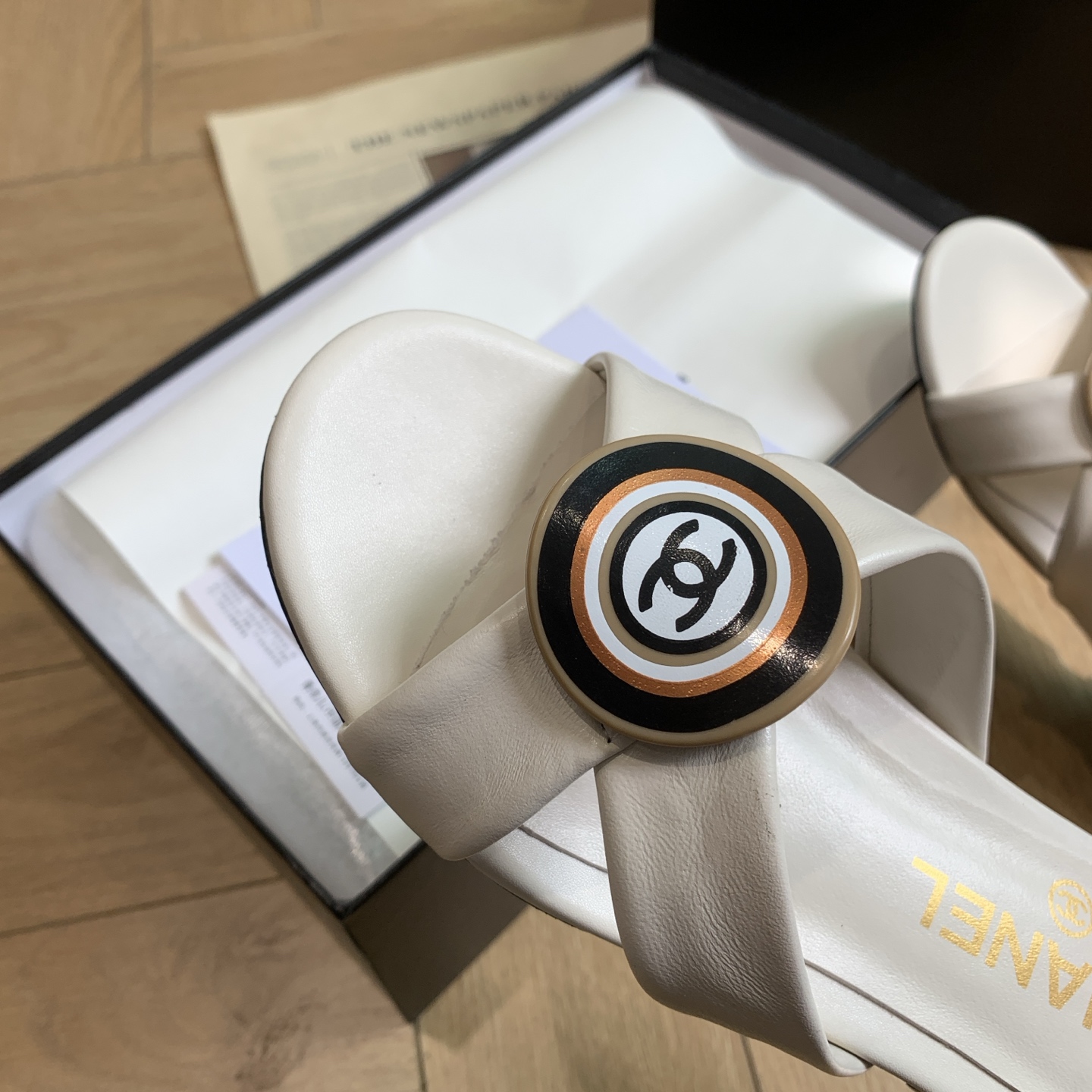 Chanel Women's Cross Strap Sandals With Round Logo Buckle, Lambskin Leather 7 i1742292408616 3733 0 5