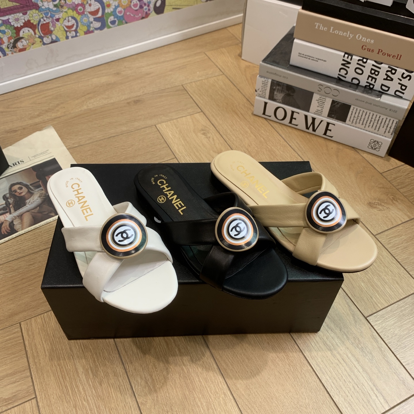 Chanel Women's Leather Sandals with CC Logo - Beige Luxury Summer Slides 10 i1742292427617 1344 0 8