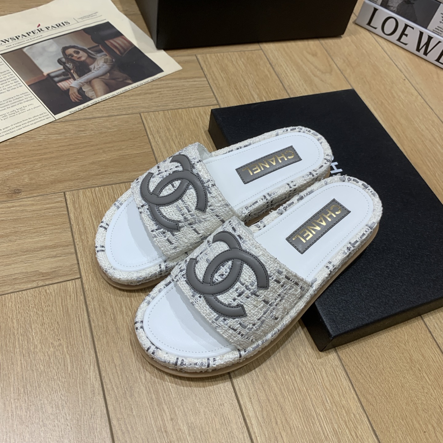 Chanel Women's Tweed Espadrille CC Logo Platform Slide Sandals 3 i1742647731445 8806 0 1