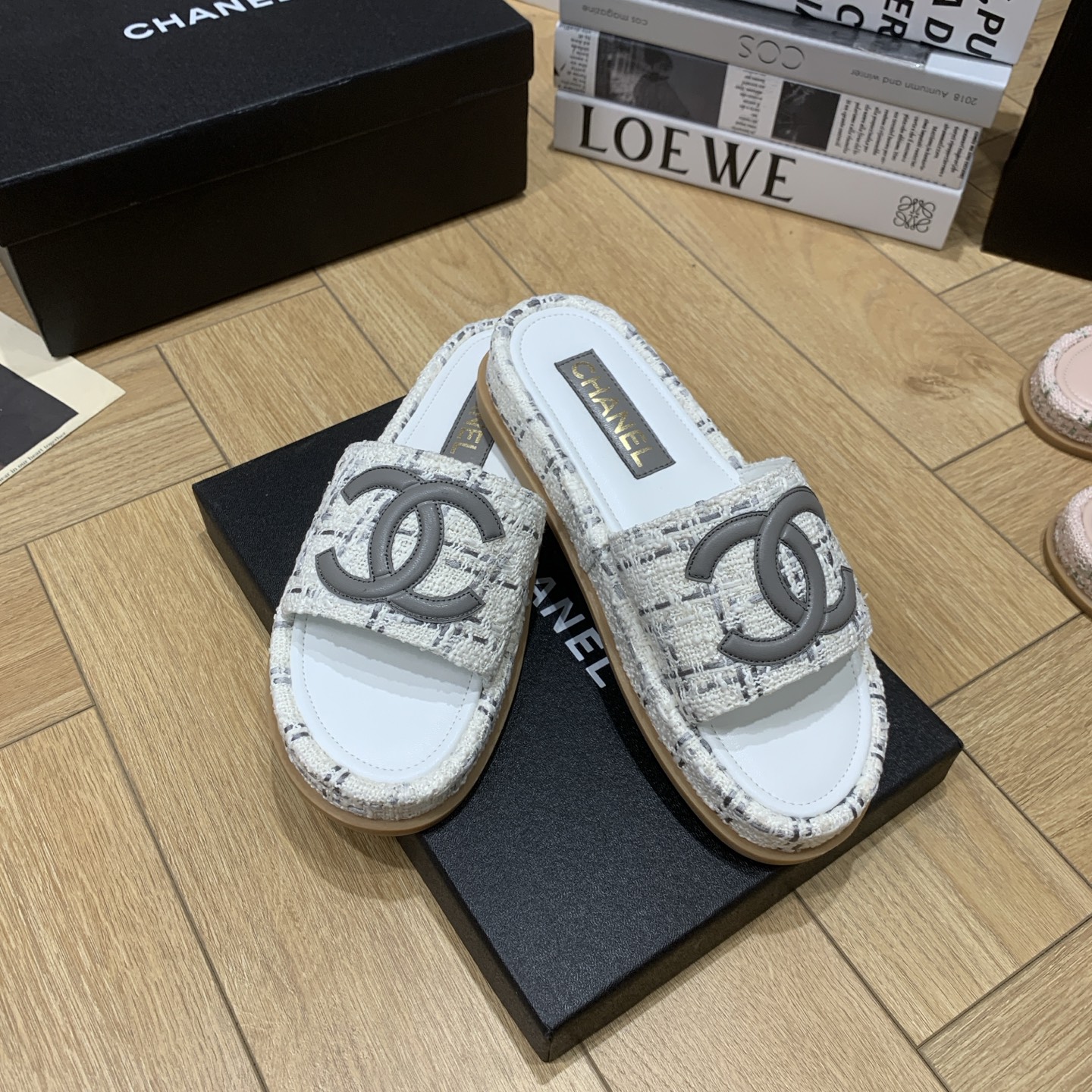 Chanel Women's Tweed Espadrille CC Logo Platform Slide Sandals 4 i1742647731469 678 0 2