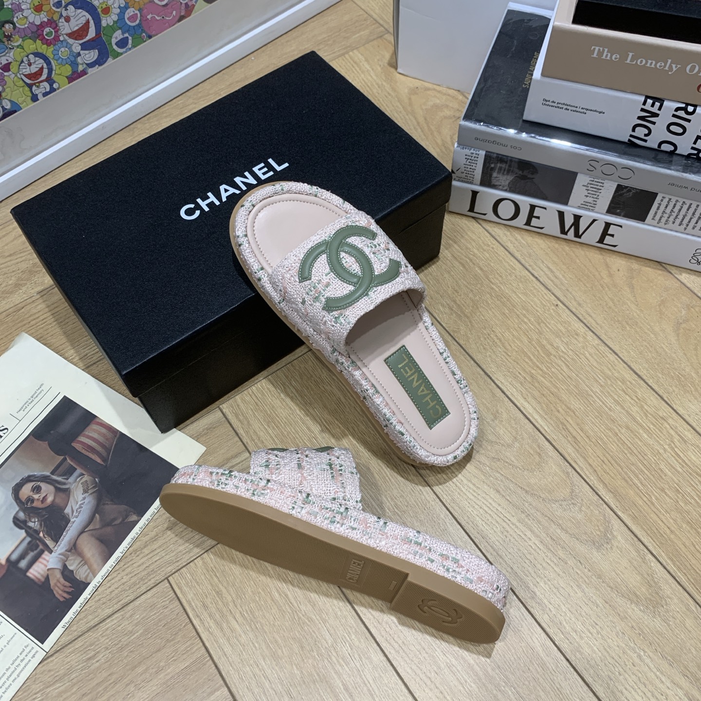 Chanel Espadrille CC Thong Sandals Women, Pink Fabric, Summer Beach Shoes 9 i1742648134155 3189 0 7