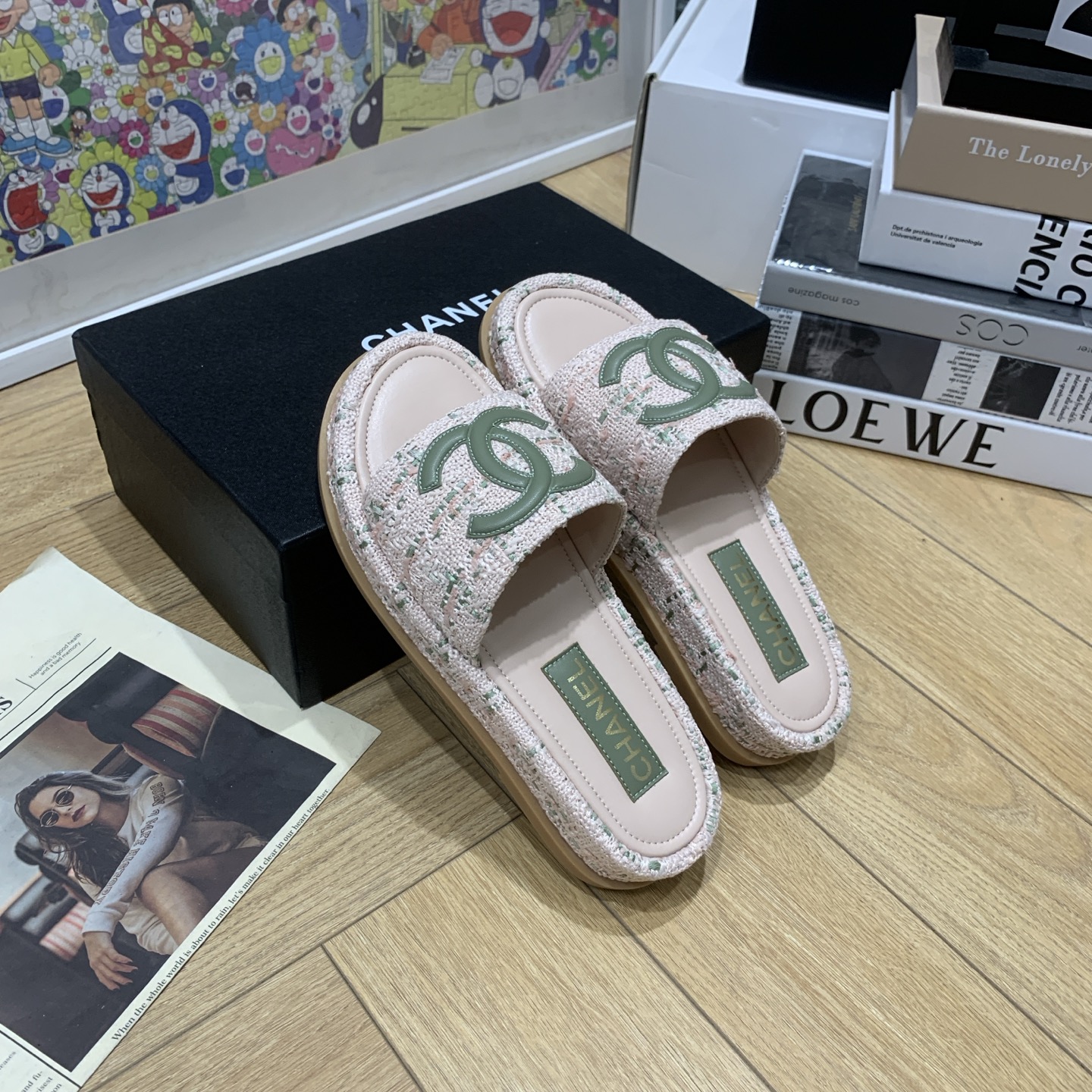 Chanel Espadrille CC Thong Sandals Women, Pink Fabric, Summer Beach Shoes 8 i1742648134902 5270 0 6