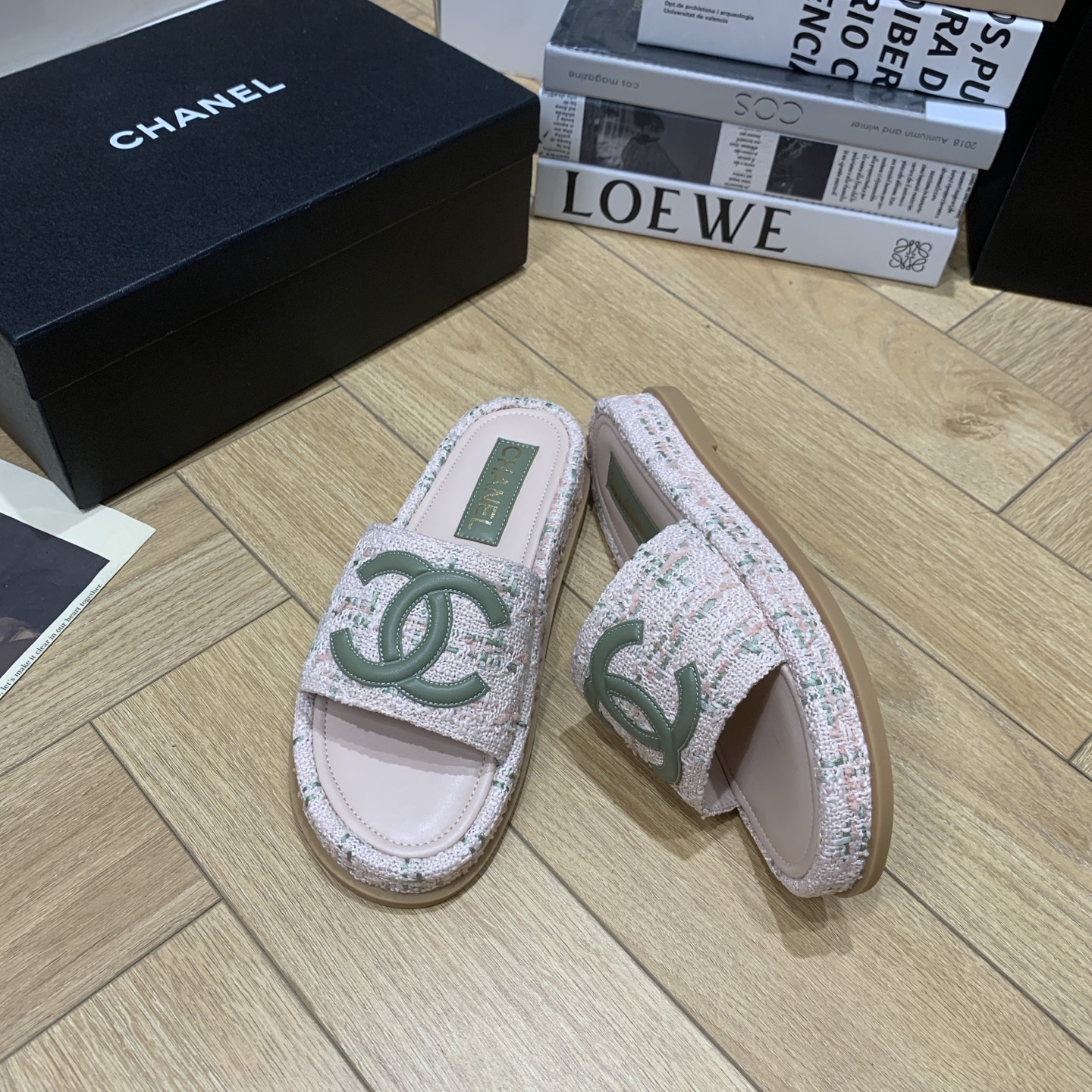 Chanel Espadrille CC Thong Sandals Women, Pink Fabric, Summer Beach Shoes 4 i1742648134940 3072 0 2