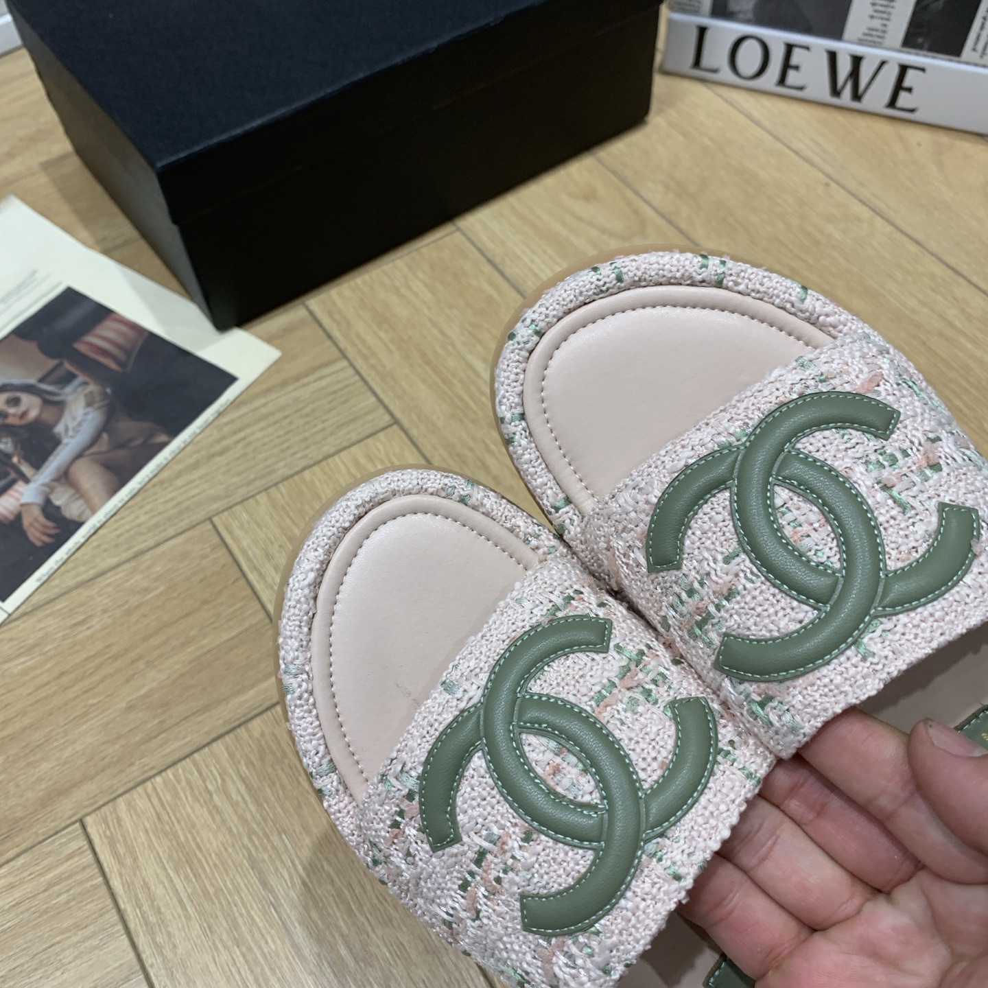 Chanel Espadrille CC Thong Sandals Women, Pink Fabric, Summer Beach Shoes 5 i1742648134997 8382 0 3