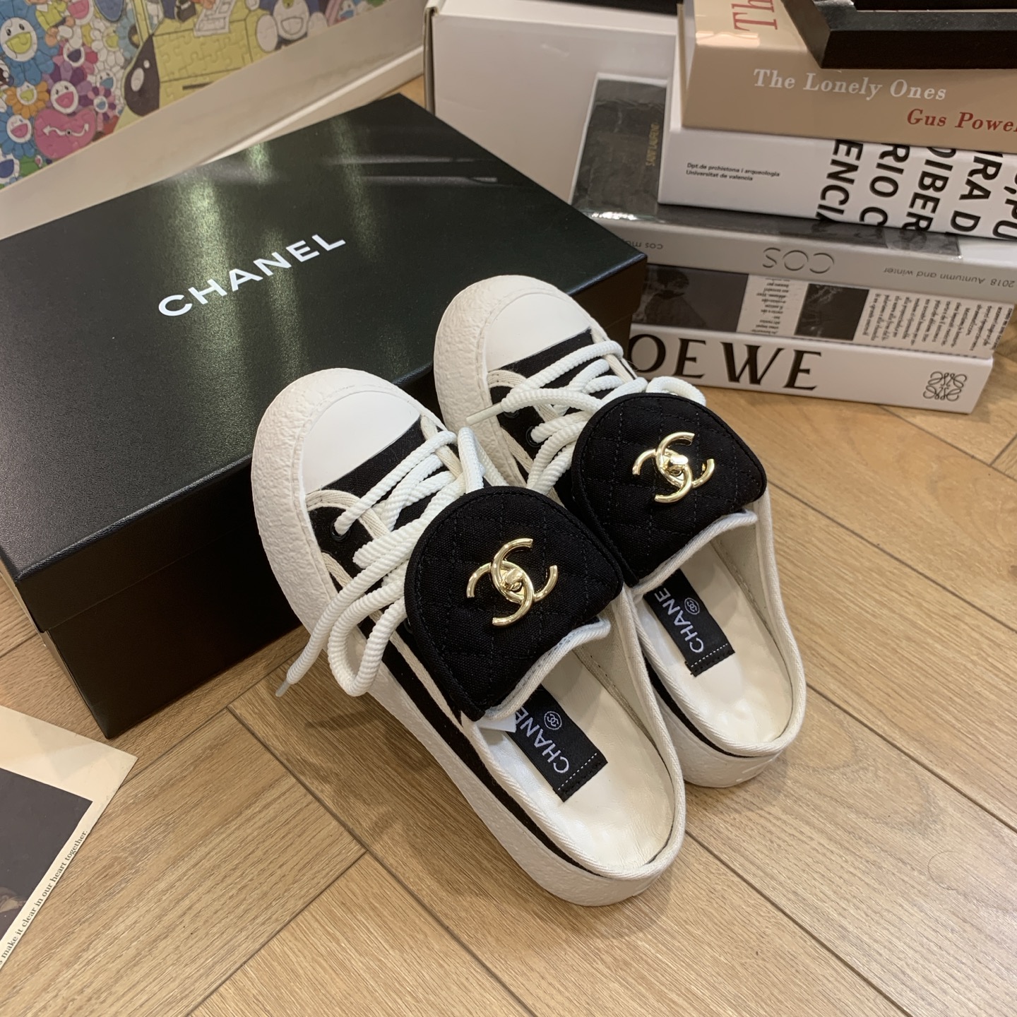 Chanel Inspired Canvas Sneakers with Signature CC Detail - Slip-On Style 2 i1743106344247 1119 0 2
