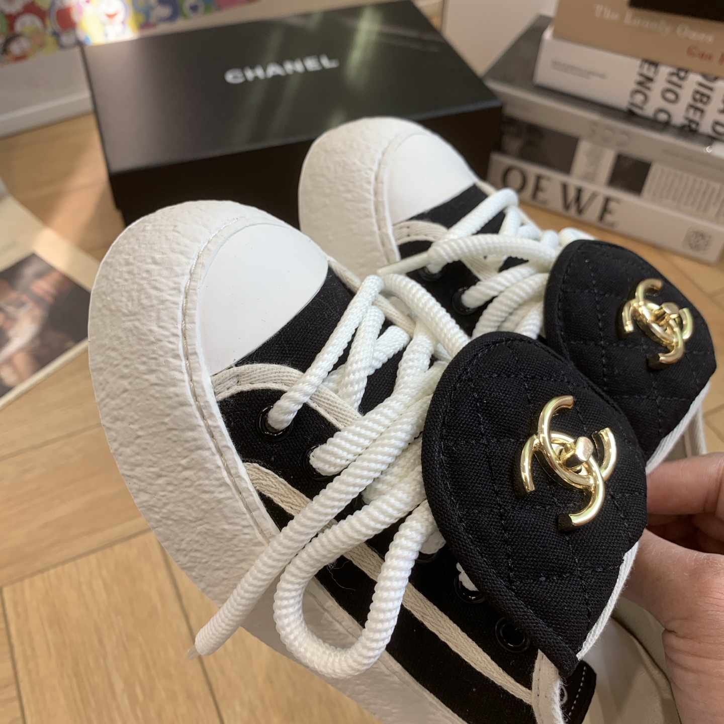 Chanel Inspired Canvas Sneakers with Signature CC Detail - Slip-On Style 8 i1743106344267 7943 0 4