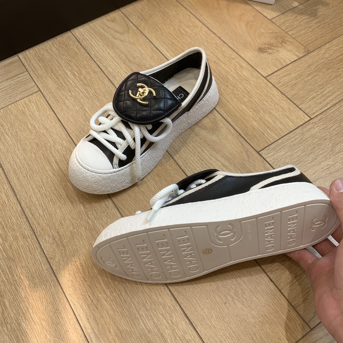 Chanel Inspired Bookbag Buckle Canvas Sneakers - Stylish Comfort for Women 9 i1743106815755 8252 0 7