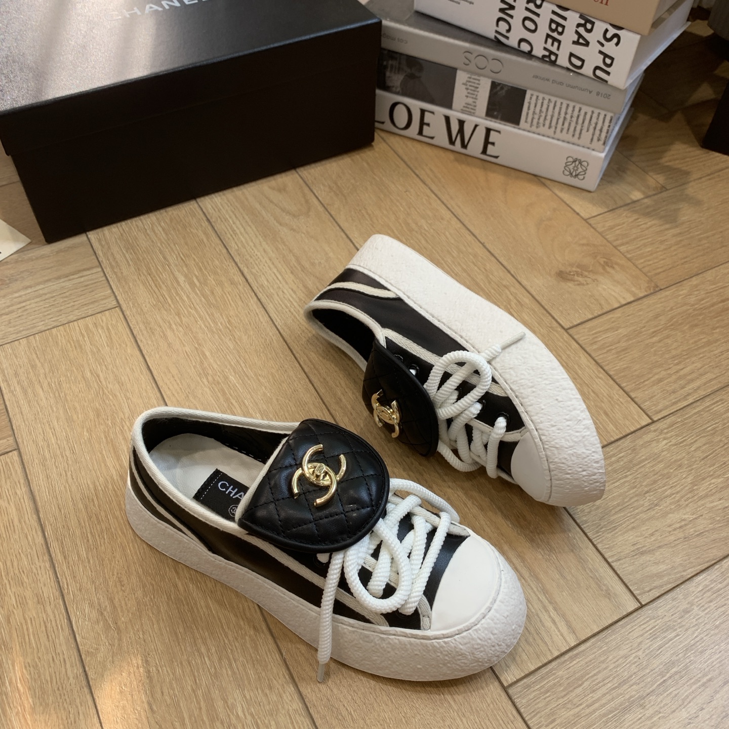Chanel Inspired Bookbag Buckle Canvas Sneakers - Stylish Comfort for Women 1 Chanel Inspired Bookbag Buckle Canvas Sneakers - Stylish Comfort for Women