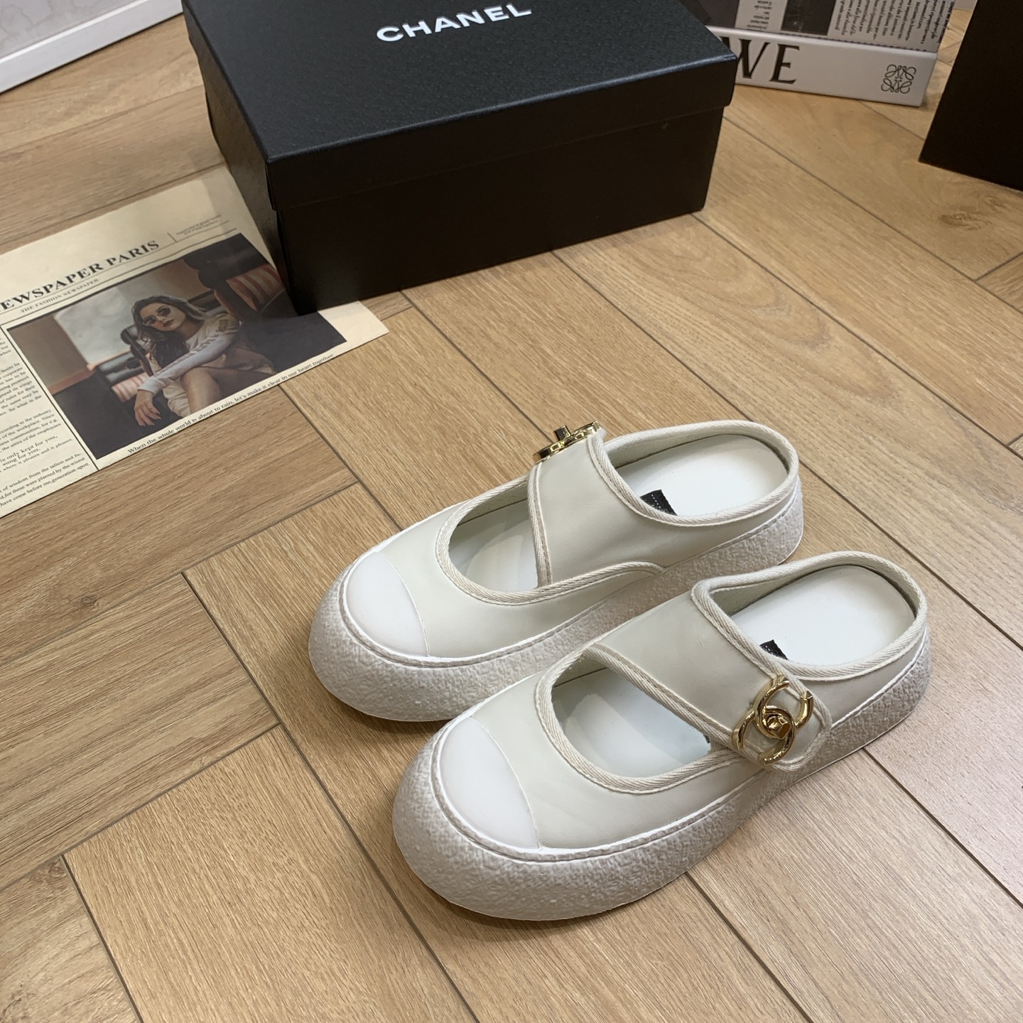 Chanel White Leather CC Logo Mary Jane Platform Mules, Women Shoes 4 i1744922108889 407 0 1