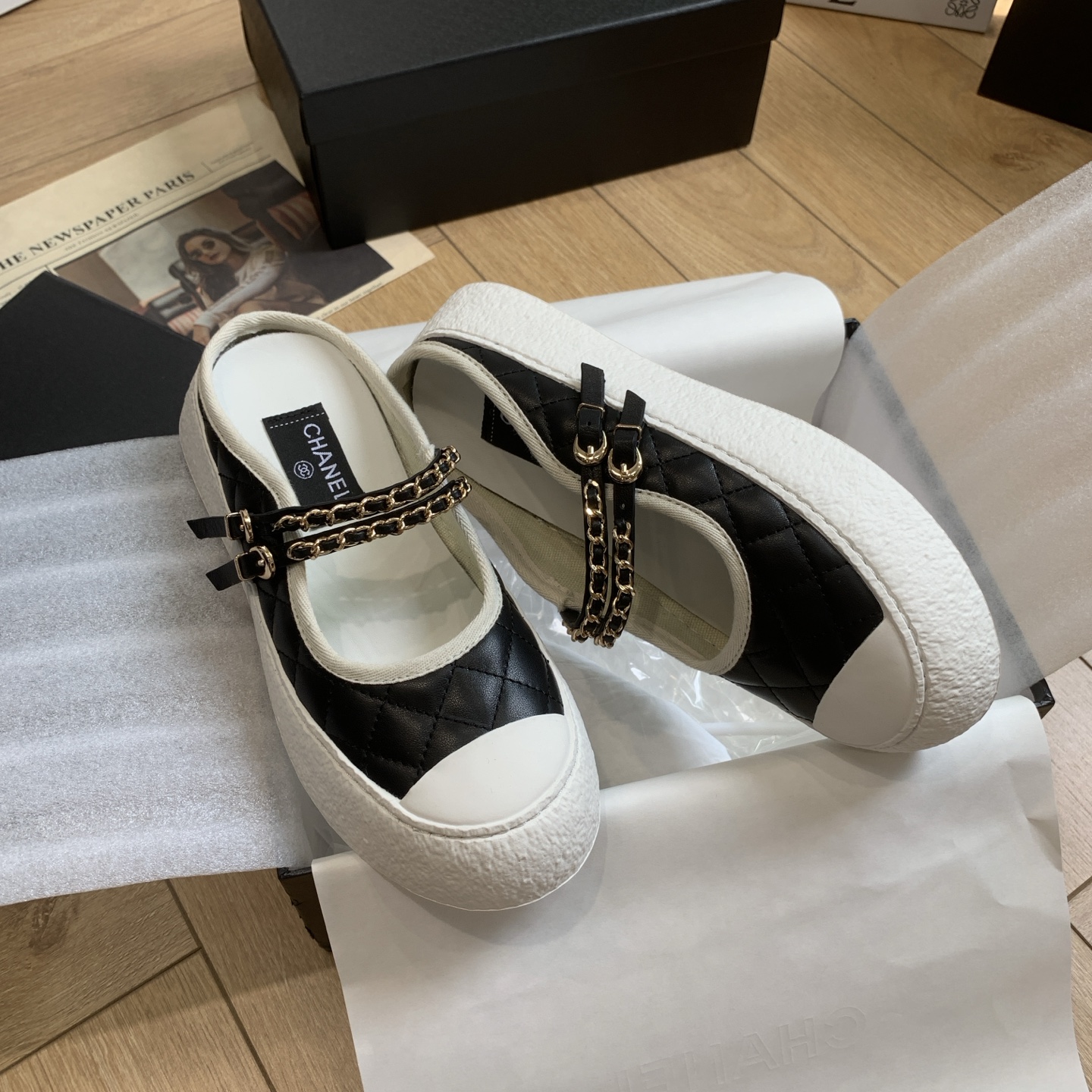 Chanel 24P Quilted Leather Mules with Chain Detail - Chic and Comfortable 10 i1744922185441 7974 0 8