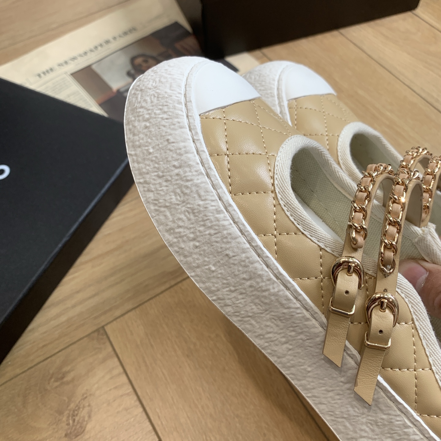 Chanel 24P Quilted Leather Chain Embellished Platform Mule Sneakers 7 i1744922238219 9115 0 5