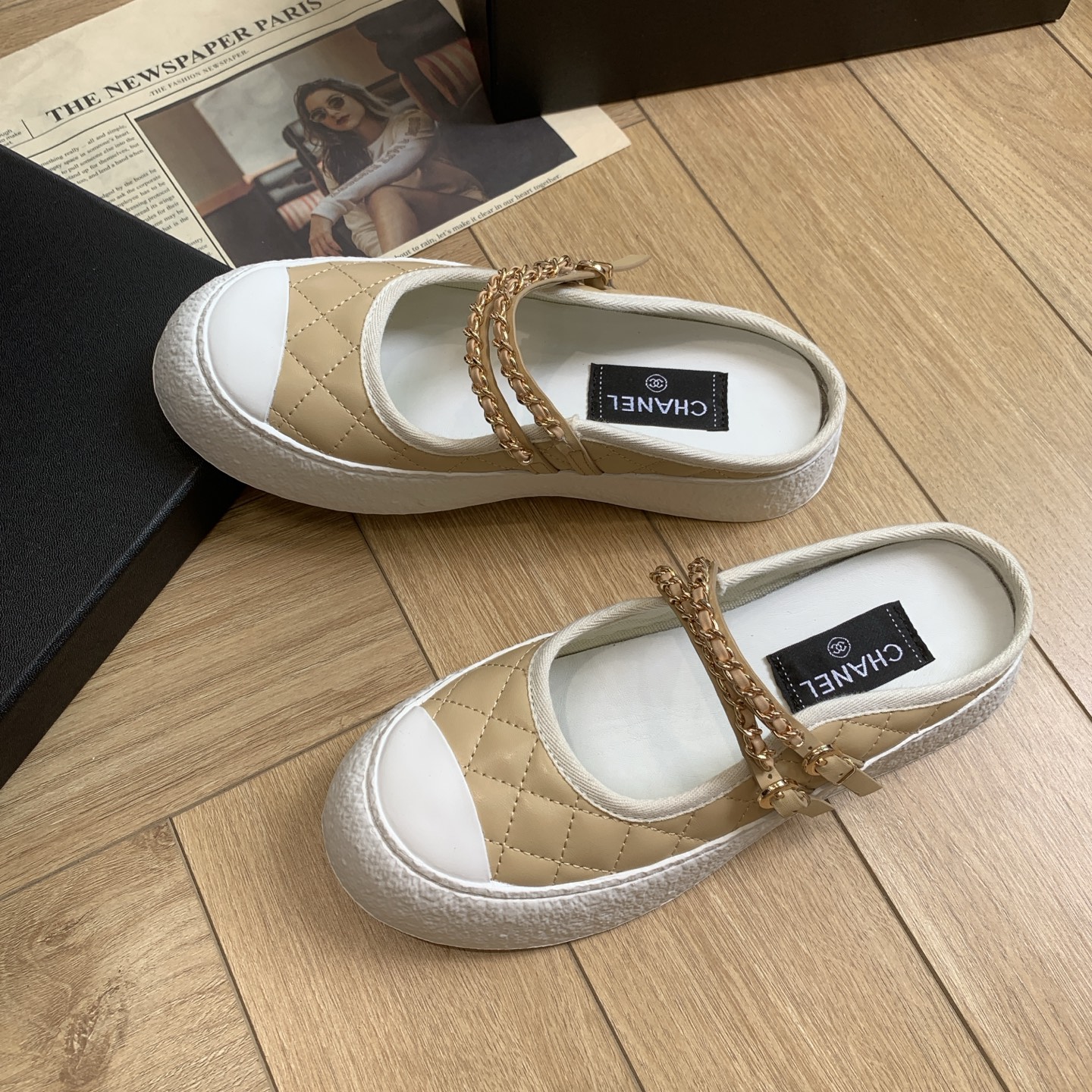 Chanel 24P Quilted Leather Chain Embellished Platform Mule Sneakers 4 i1744922238278 8249 0 2