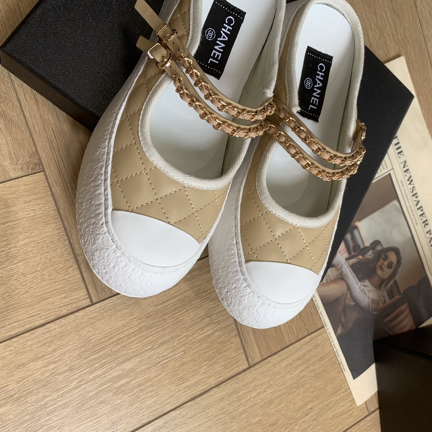 Chanel 24P Quilted Leather Chain Embellished Platform Mule Sneakers 9 i1744922239273 8781 0 7