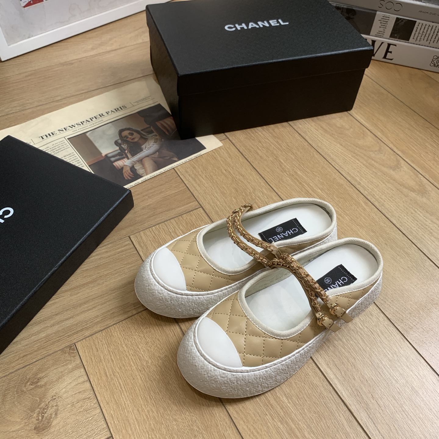 Chanel 24P Quilted Leather Chain Embellished Platform Mule Sneakers 3 i1744922239288 3033 0 1