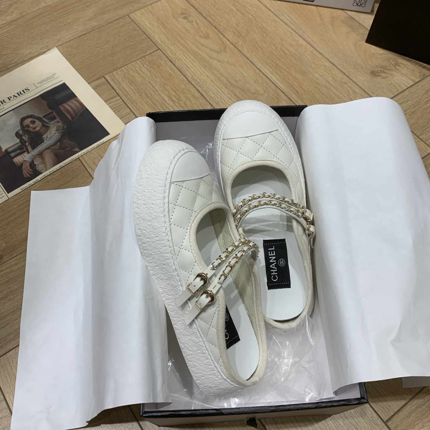 Chanel 24P White Lambskin Chain Embellished Mule Sneakers for Women 3 i1744922279582 4137 0 1