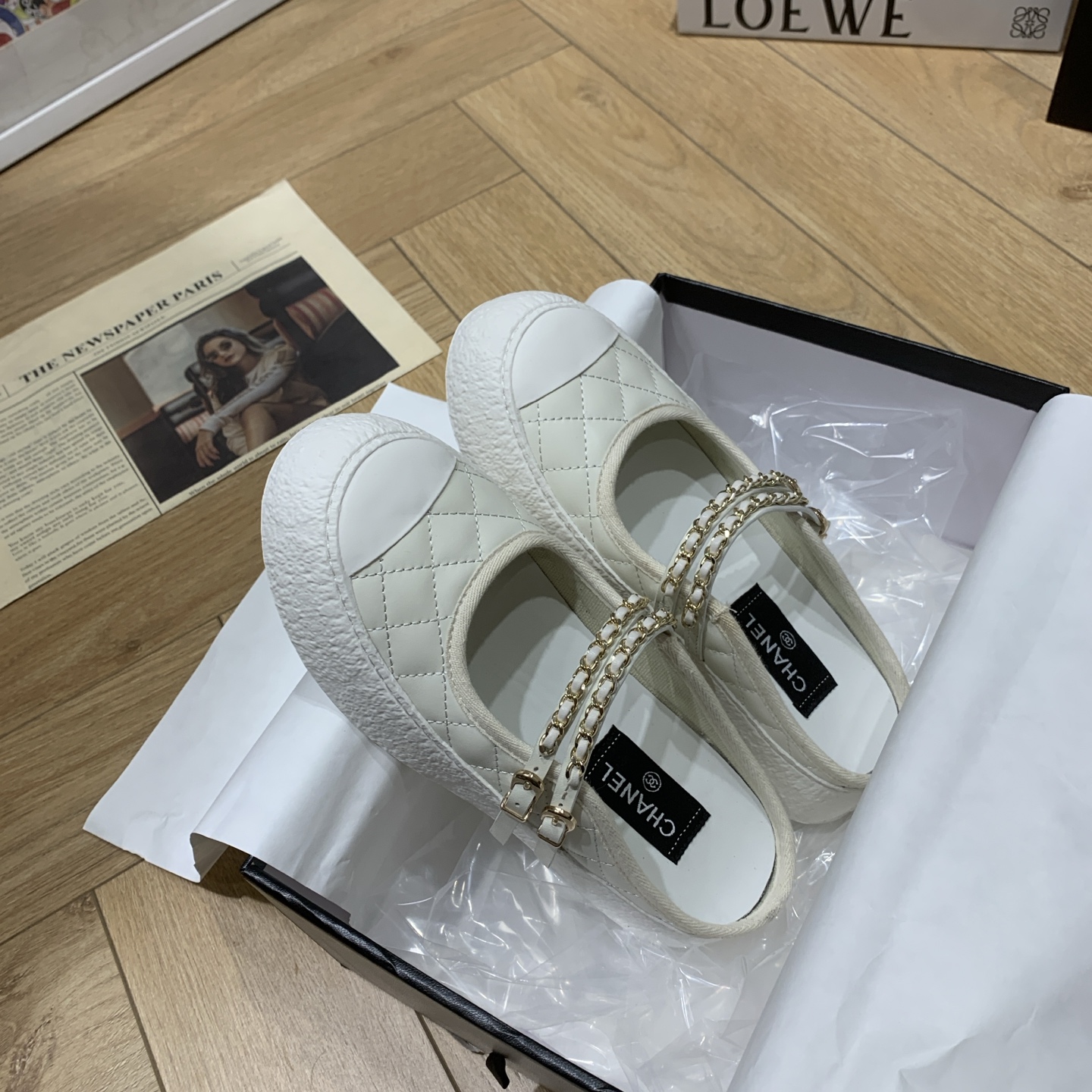 Chanel 24P White Lambskin Chain Embellished Mule Sneakers for Women 5 i1744922279618 6598 0 3