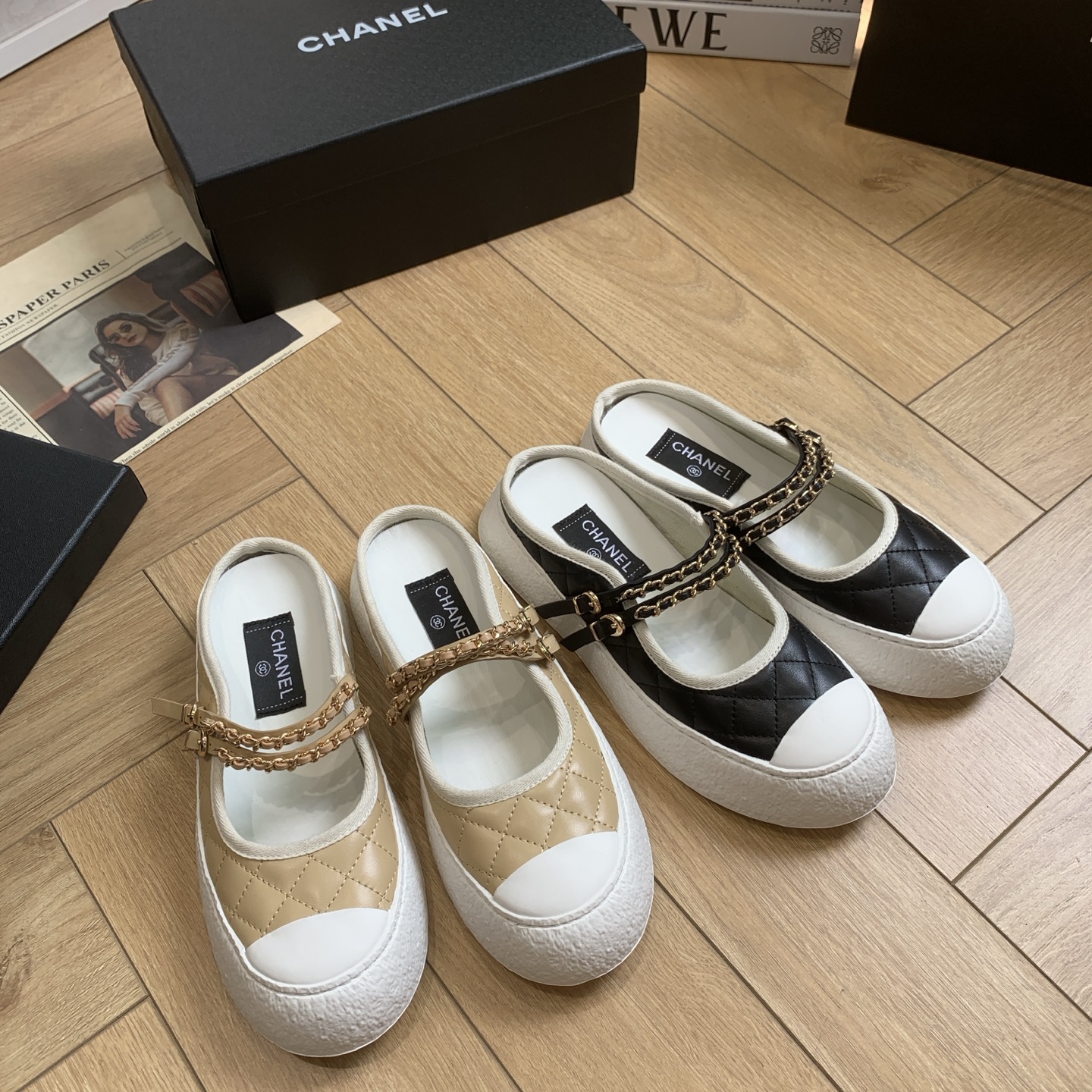 Chanel 24P White Lambskin Chain Embellished Mule Sneakers for Women 6 i1744922280472 8175 0 4