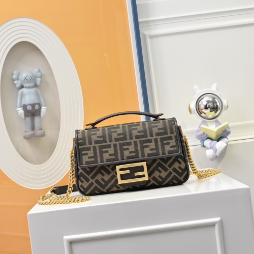 Fendi Baguette Baguette FF Jacquard Fabric with Gold-Finish Metalware 1 Fendi Baguette Baguette FF Jacquard Fabric with Gold-Finish Metalware