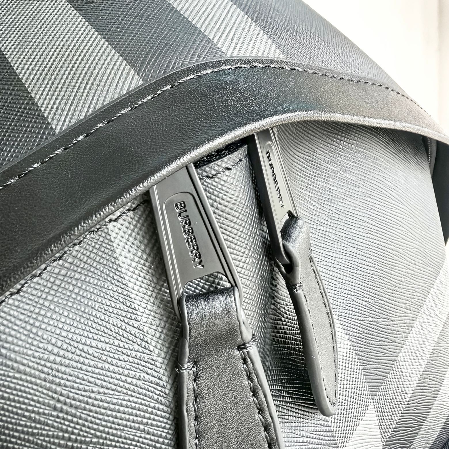 Burberry Classic Backpack Charcoal Gray Plaid Standard everyday