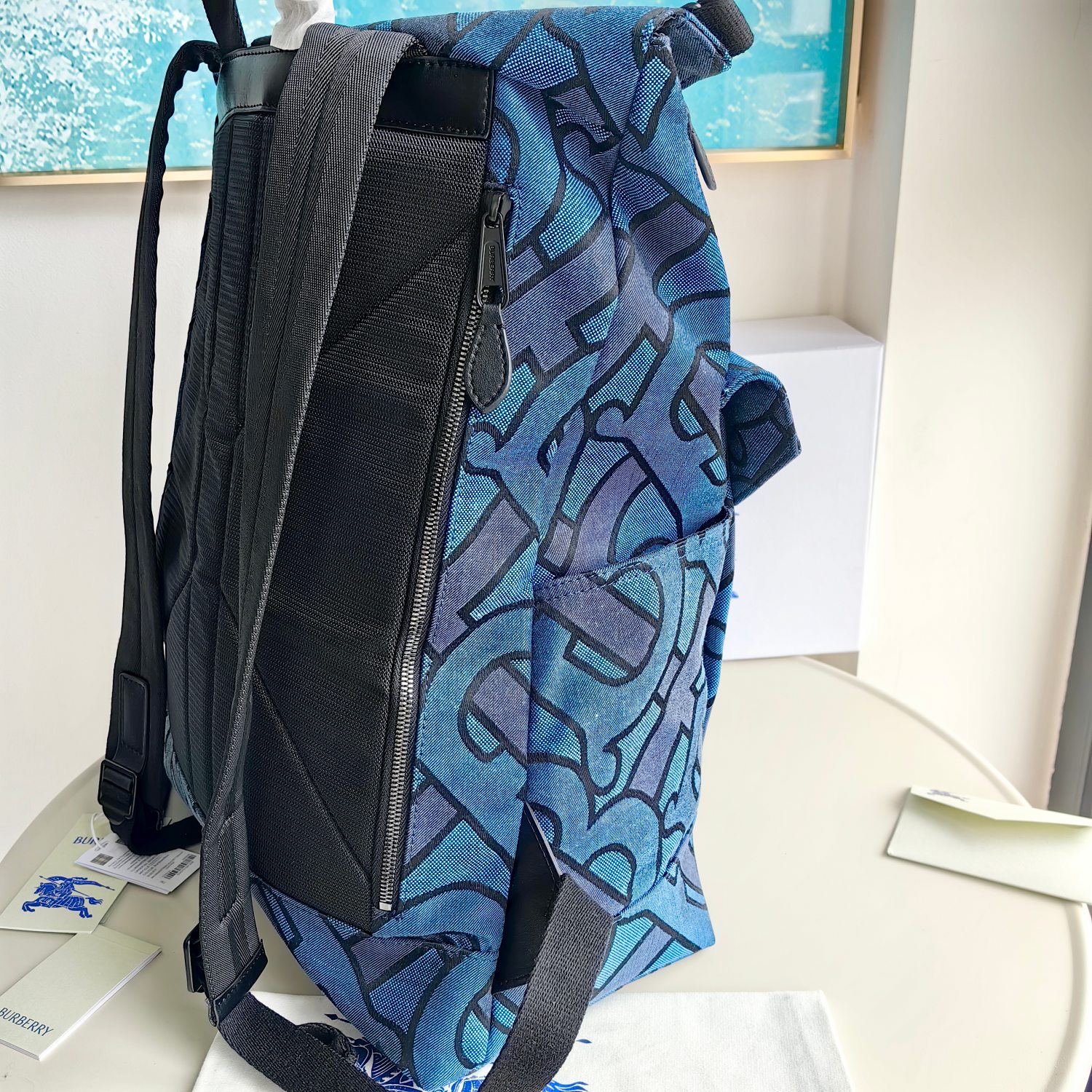 Burberry Blue Monogram 36 x 19 x 58 backpack