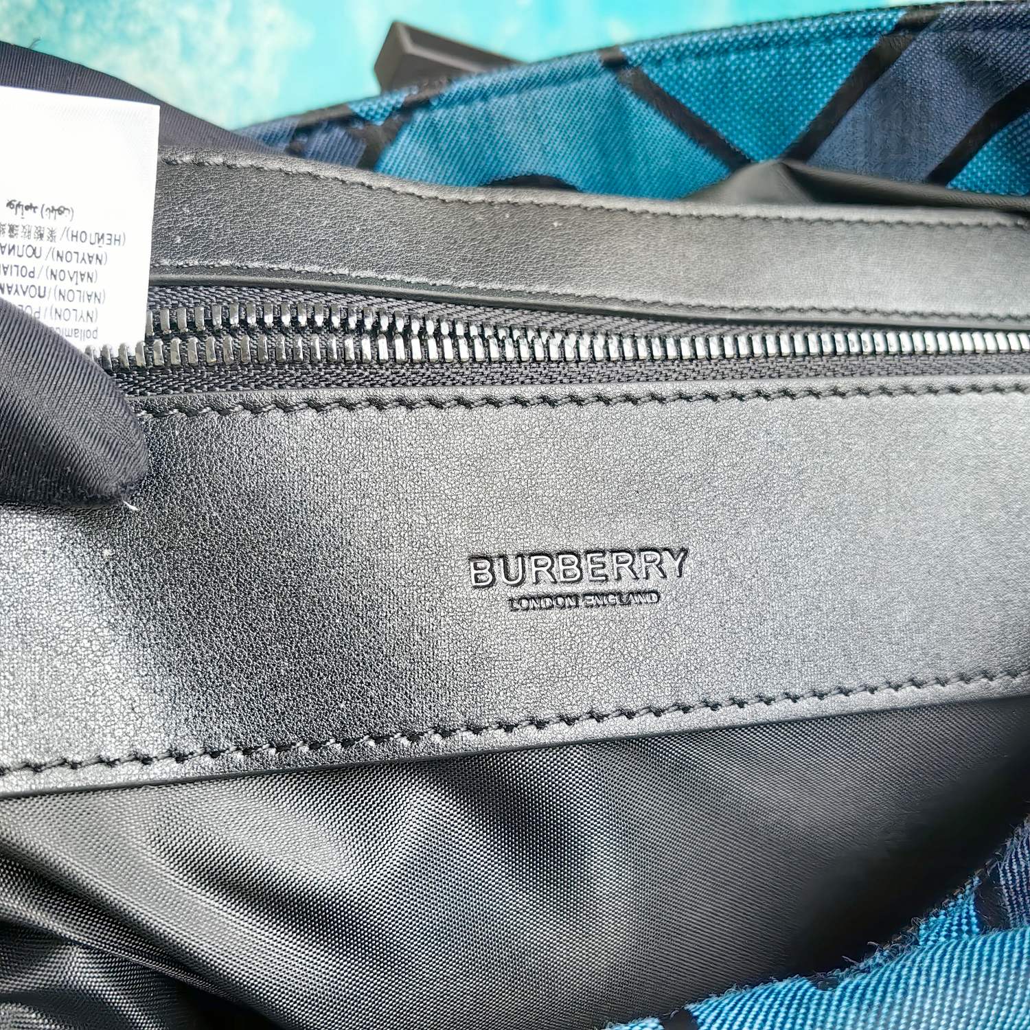 Burberry Monogram Motif Roll-Top Backpack Blue Monogram 36x19x58cm everyday