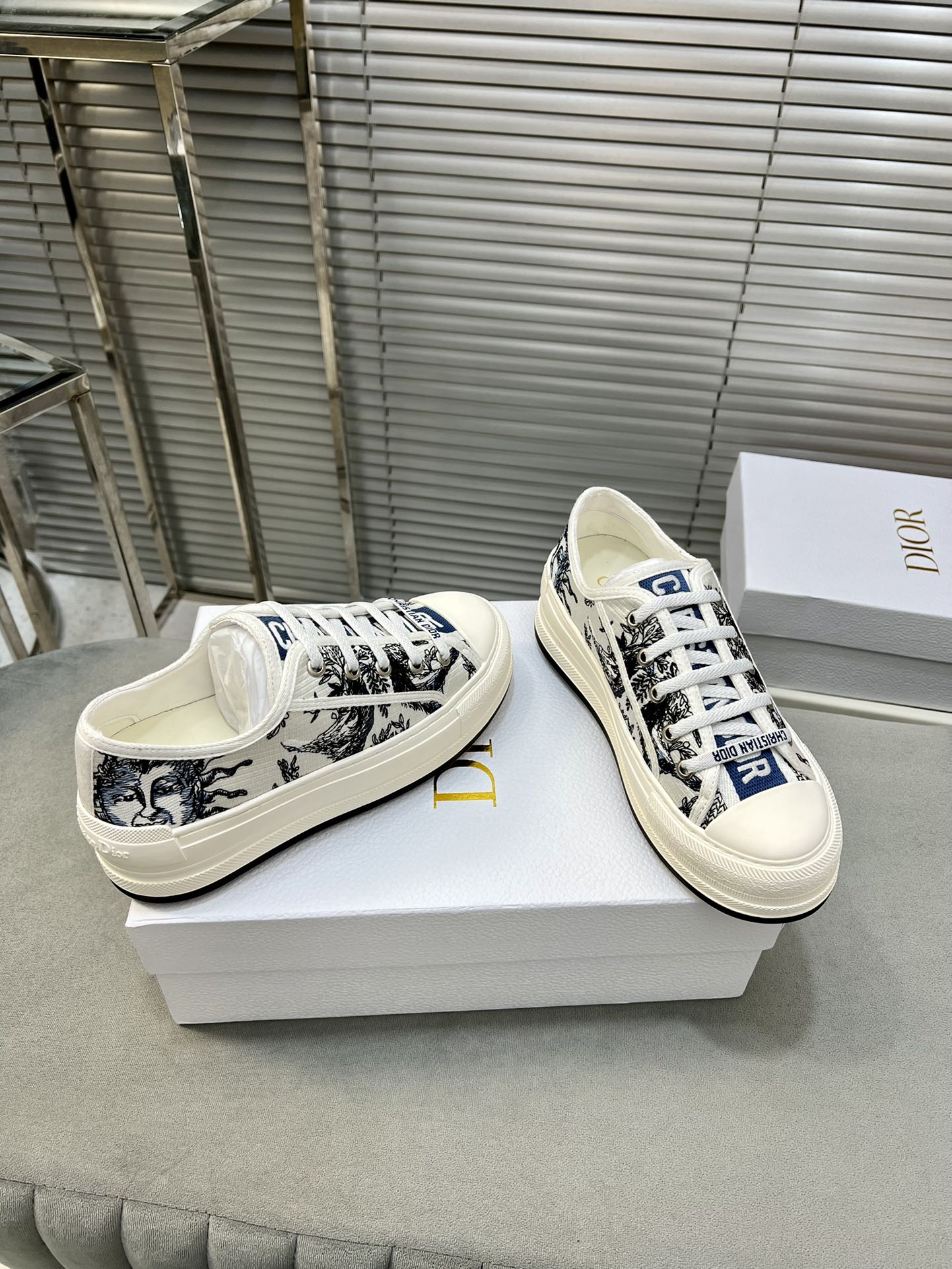 Dior Walk'n'Dior Embroidered Canvas Sneakers, Thick Sole, Comfortable 8 i1713338287 3585 0