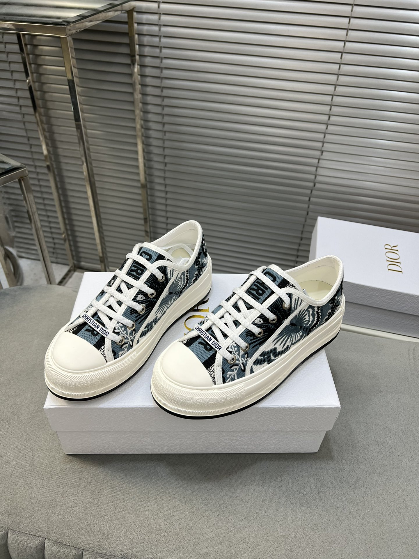 Dior Walk'n'Dior Embroidered Canvas Sneakers Heavy Duty Platform Shoes 4 i1713338641 5417 0