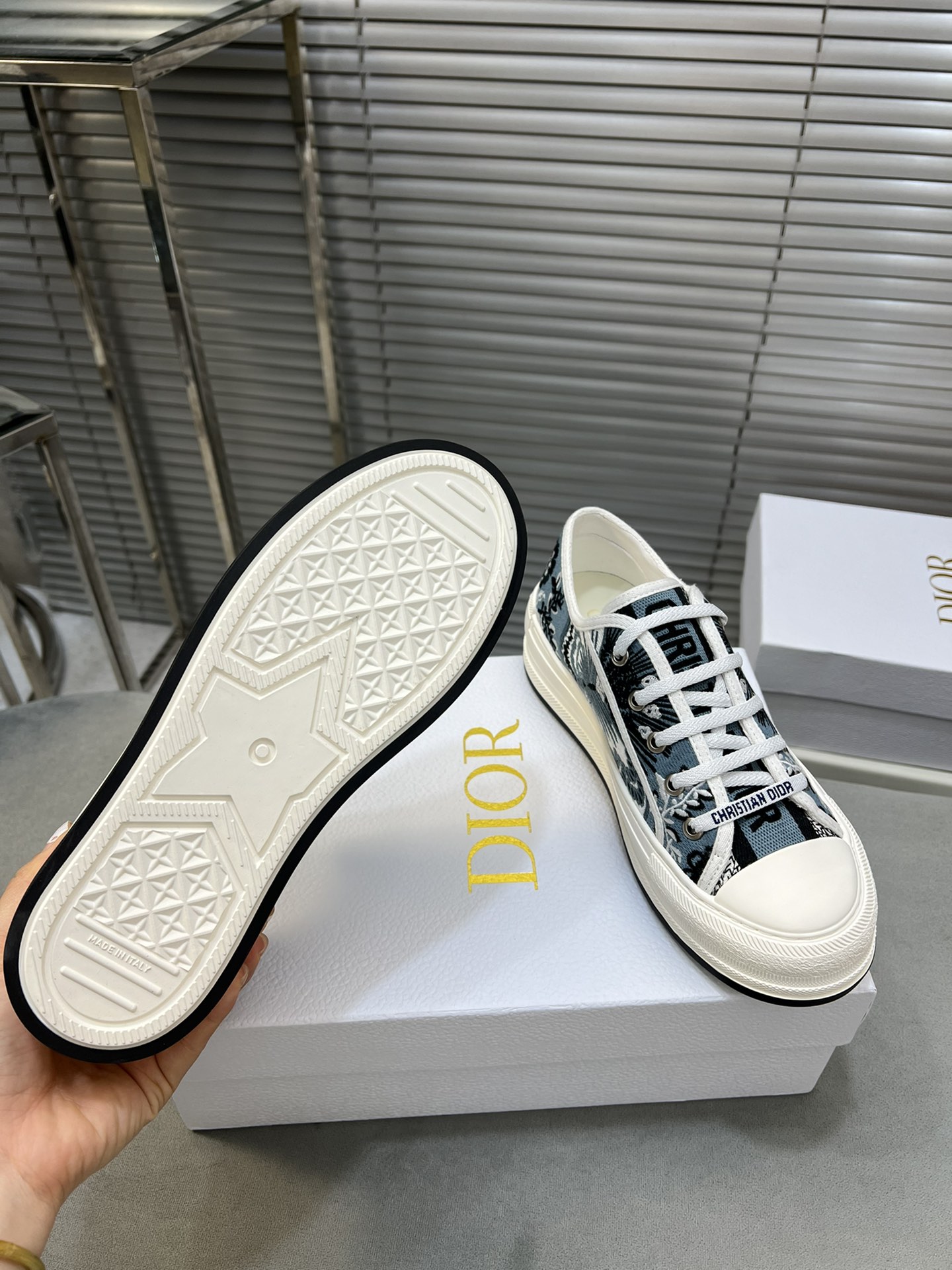 Dior Walk'n'Dior Embroidered Canvas Sneakers Heavy Duty Platform Shoes 10 i1713338684 2202 2