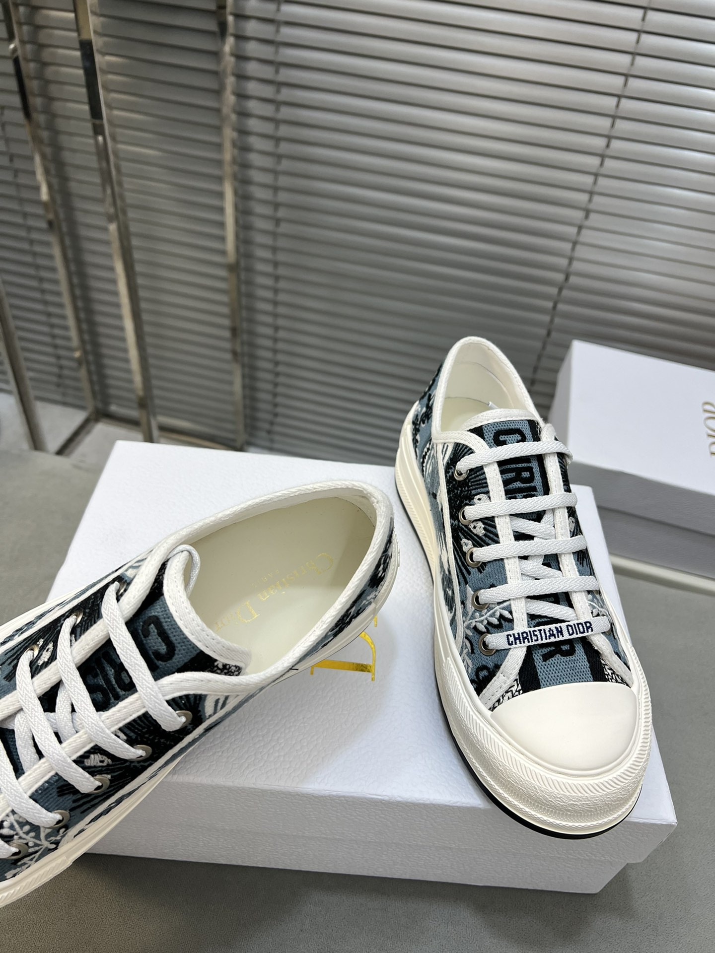 Dior Walk'n'Dior Embroidered Canvas Sneakers Heavy Duty Platform Shoes 8 i1713338684 5410 3