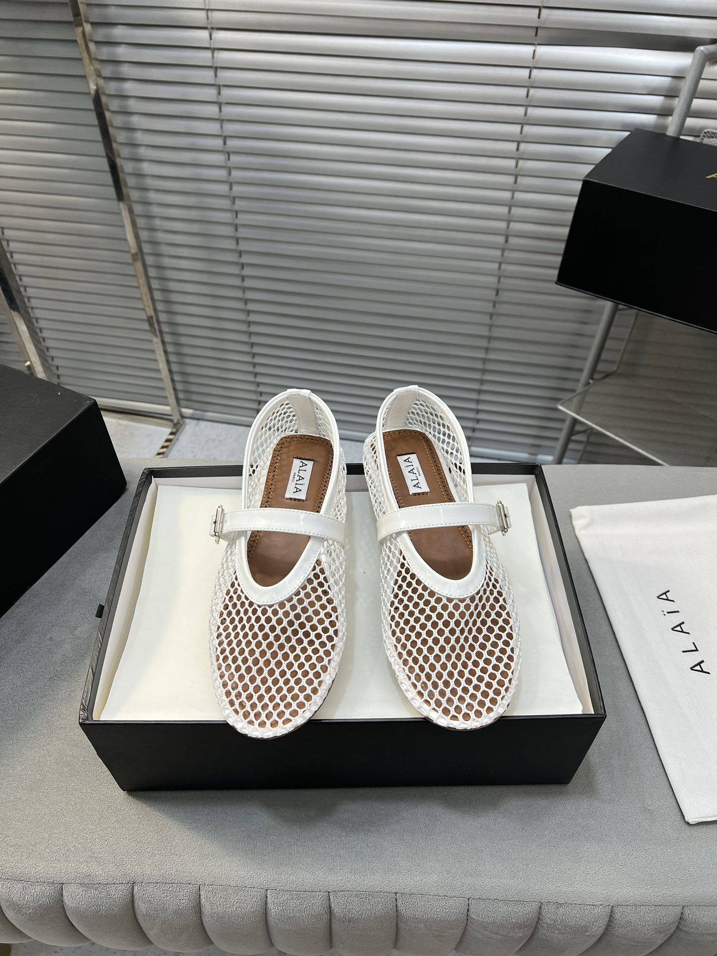 “Alaia Ballet Flats: Sheepskin, Rubber Sole, Simple Style, Top Market”