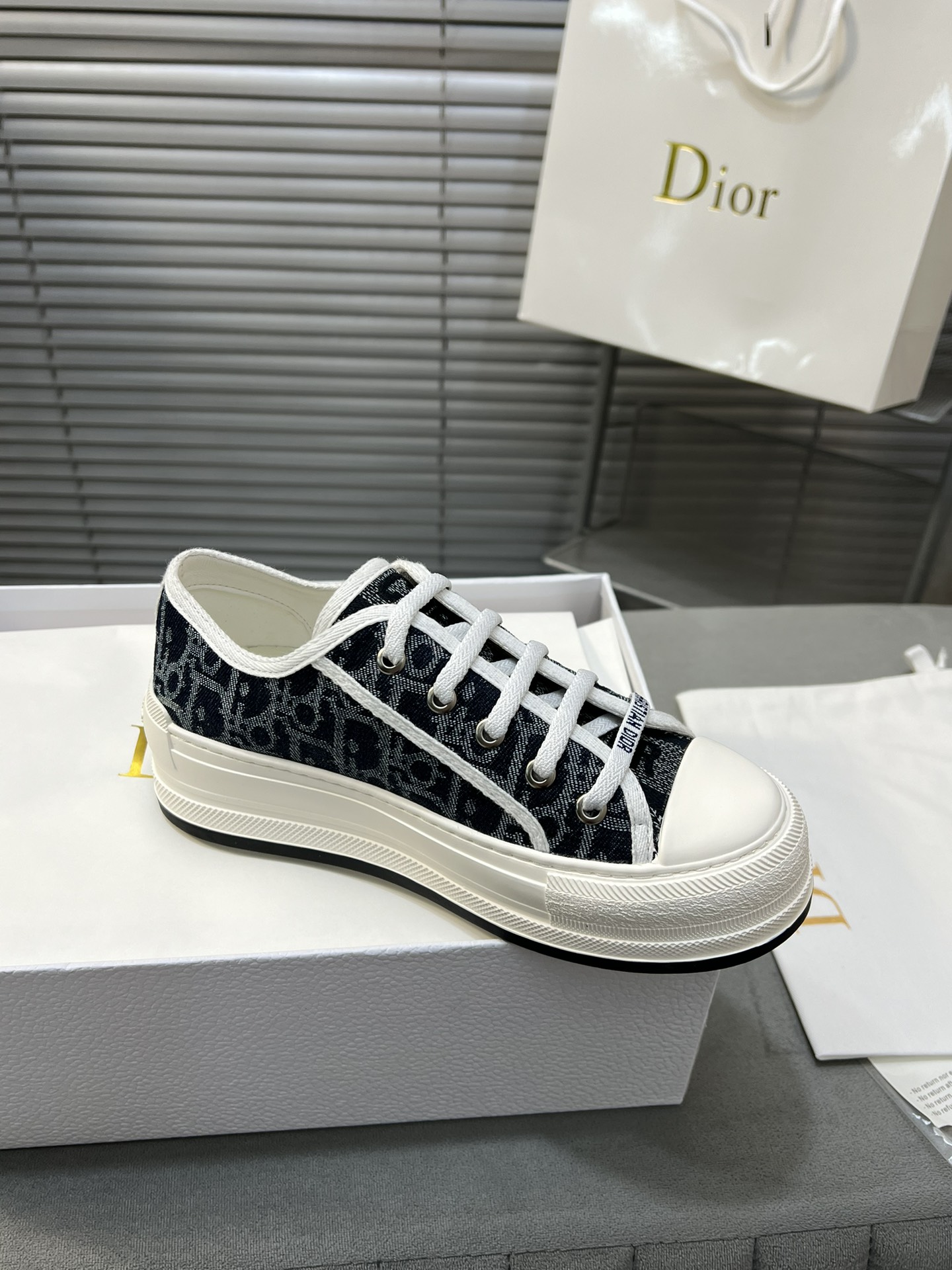 Dior Walk'n'Dior Heavy Embroidered Canvas Sneakers Thick Sole Fashion Shoes 6 i1716655850 2869 3
