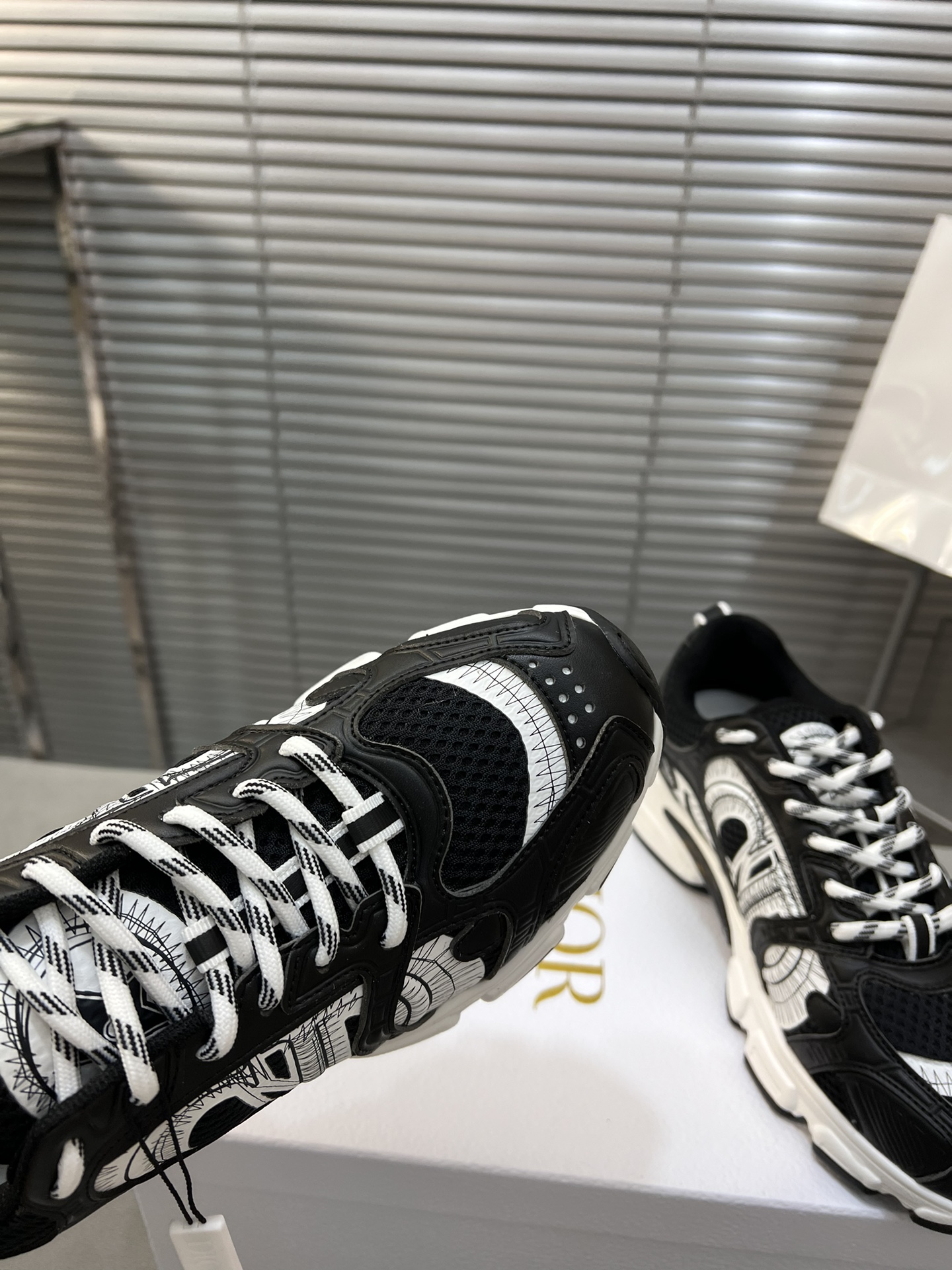 Dior Chrono Black & White Sneakers, Designer Casual Shoes, Sporty Chic 8 i1720190744 3740 0