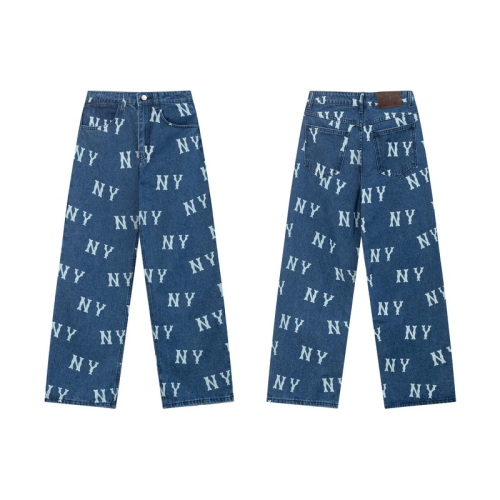 MLB NY Yankees Denim Jeans with All-Over Print Indigo Blue, Streetwear Style 20 MLB NY Yankees Denim Jeans with All-Over Print Indigo Blue, Streetwear Style