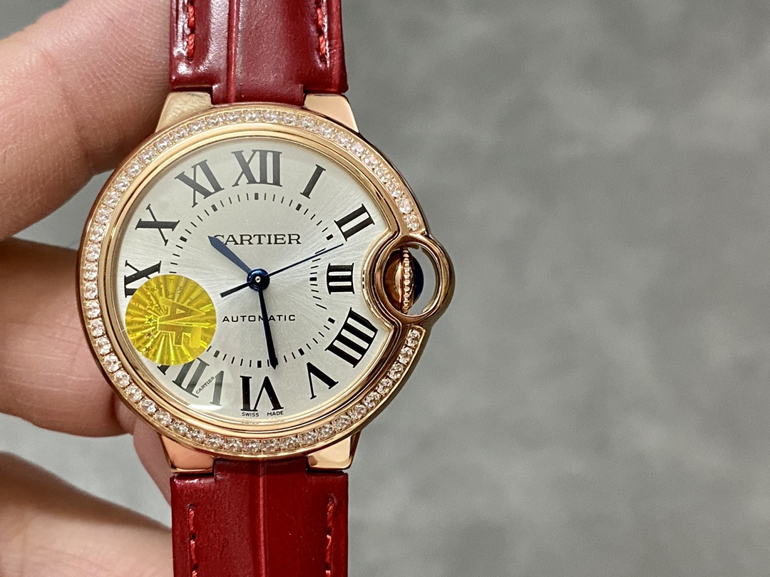 Cartier Watch Blue Rose Gold Set With Diamonds Automatic Mechanical Movement