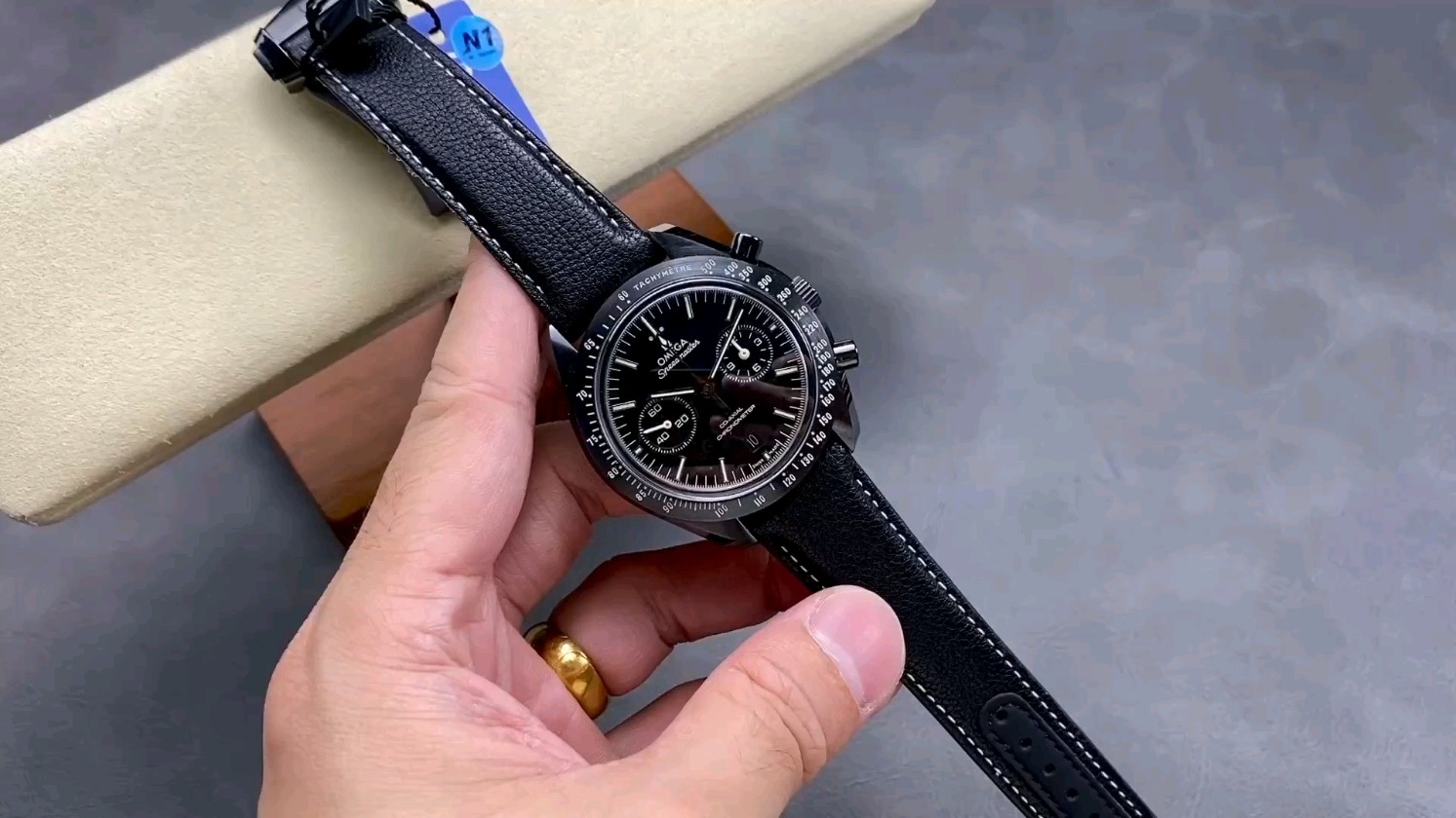 Lujo
 OMEGA Reloj Negro Pulido Nylon 9300 Movement