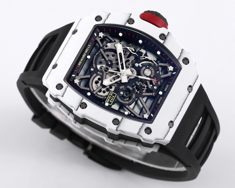 Richard Mille RM 35-01 Rafael Nadal White Carbon Fiber Rubber Strap Watch