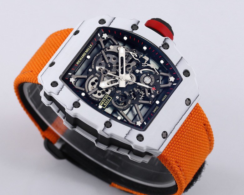 Richard Mille RM 35-01 Rafael Nadal Carbon Fiber Watch with Orange Strap