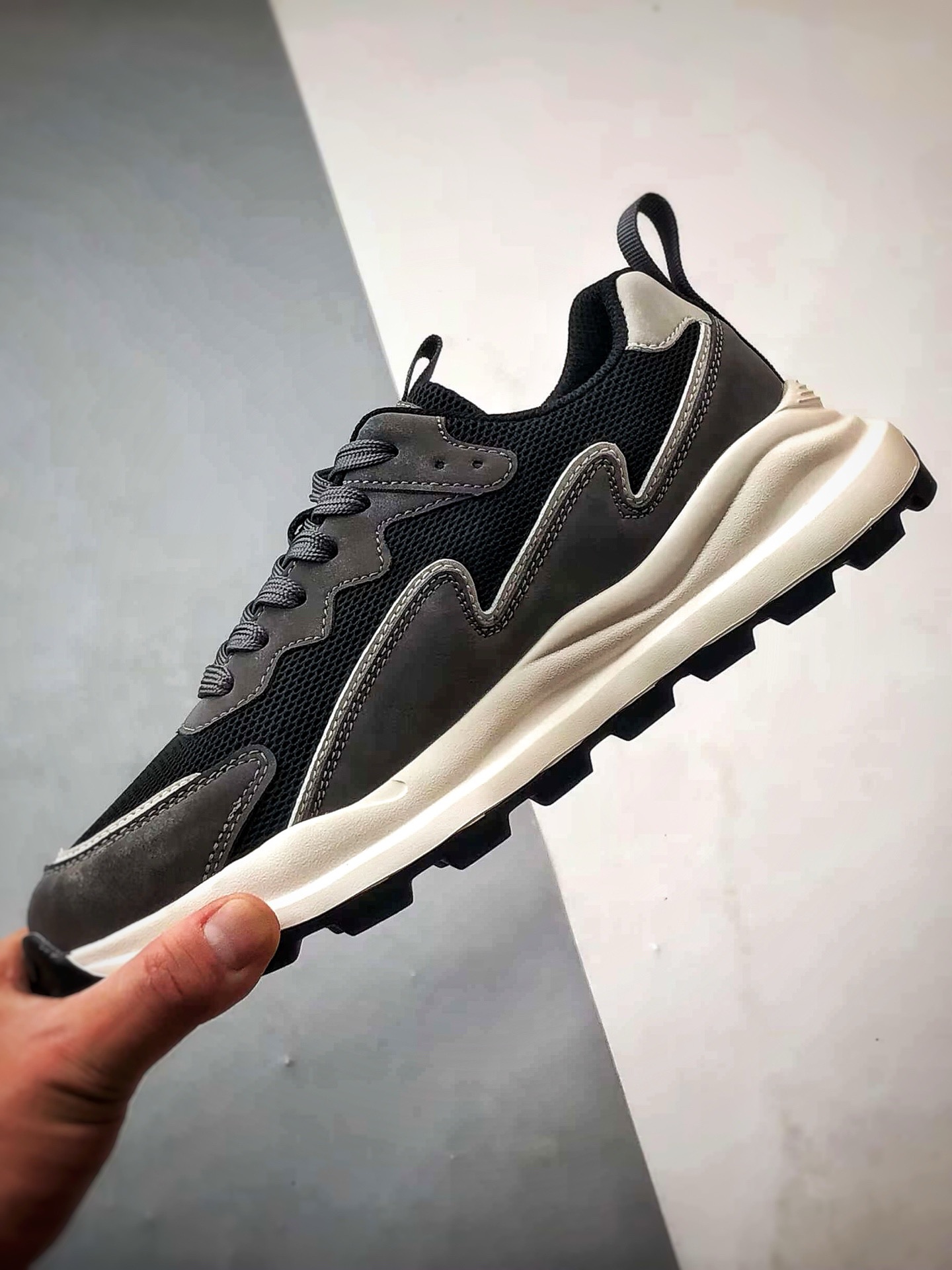 终端供货 ECCO爱步男士运动休闲鞋厚底阿甘鞋复古跑步鞋华夫鞋