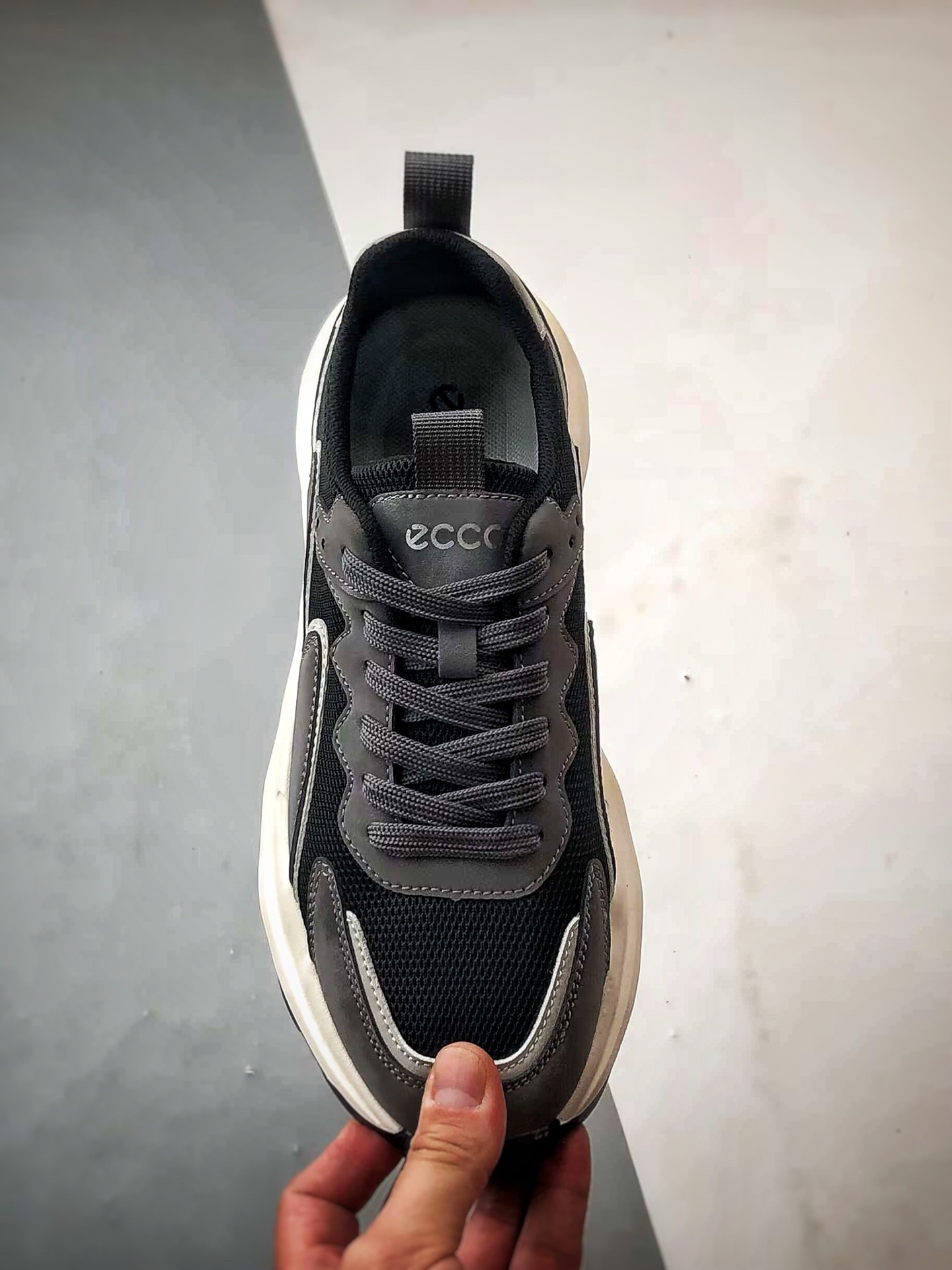 终端供货 ECCO爱步男士运动休闲鞋厚底阿甘鞋复古跑步鞋华夫鞋