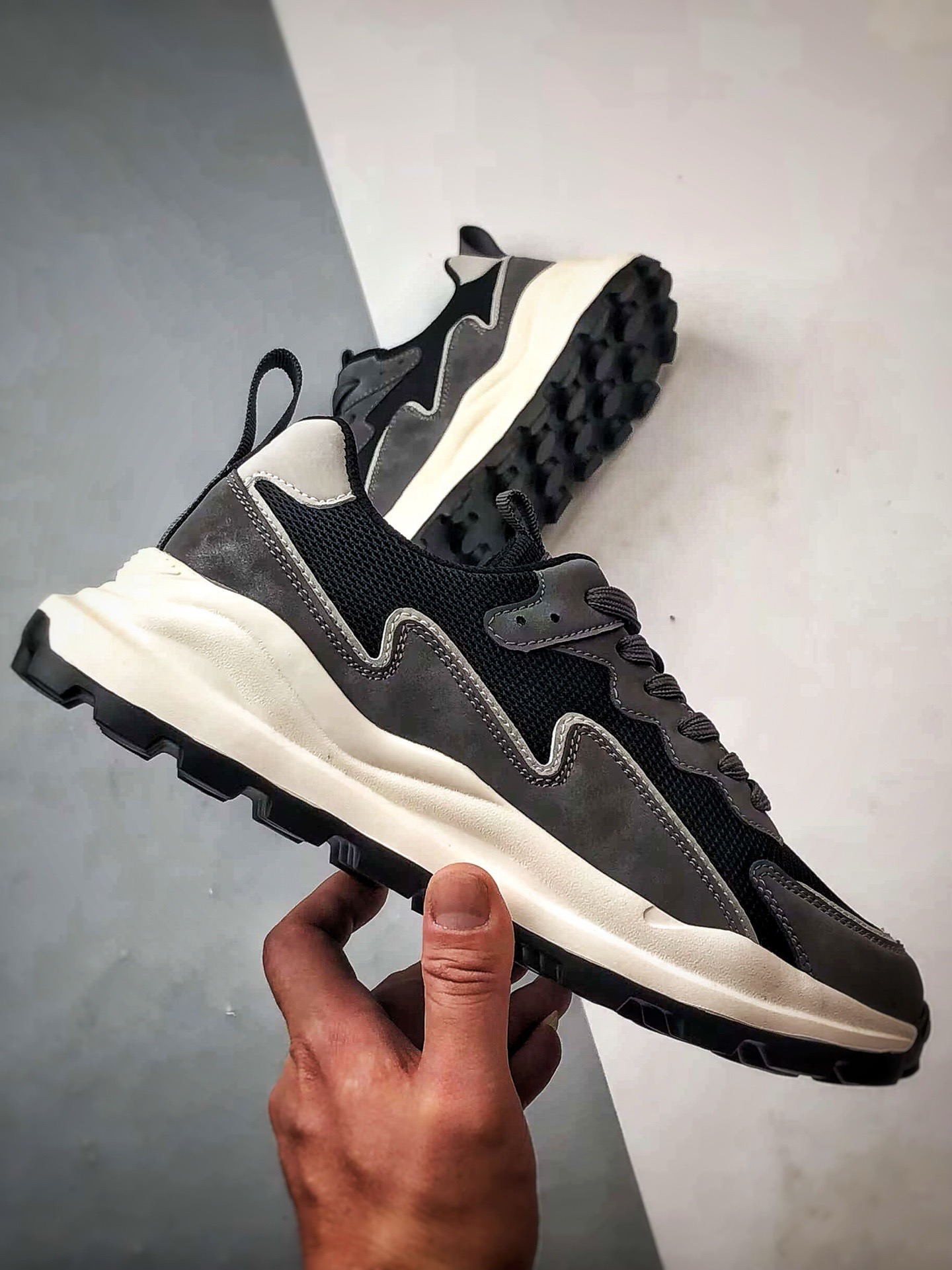 终端供货 ECCO爱步男士运动休闲鞋厚底阿甘鞋复古跑步鞋华夫鞋