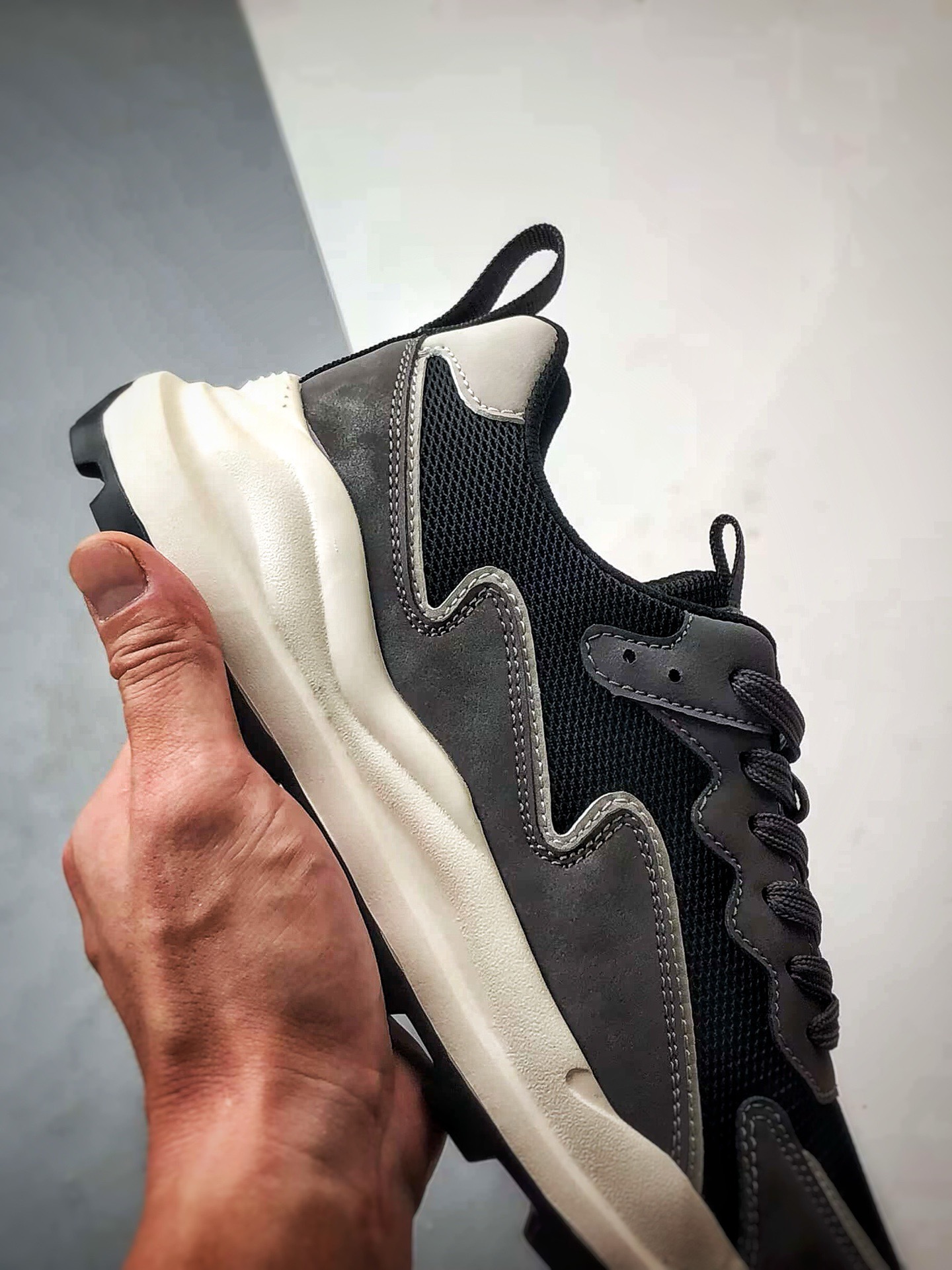 终端供货 ECCO爱步男士运动休闲鞋厚底阿甘鞋复古跑步鞋华夫鞋