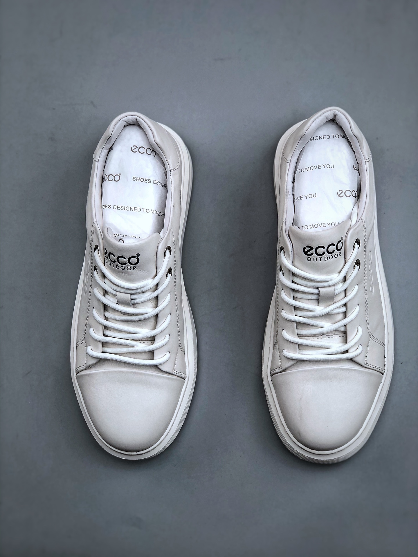 300 Ecco爱步休闲鞋子男鞋 透气防水百搭休闲板鞋 柔酷7号系列经典小白鞋 470364白