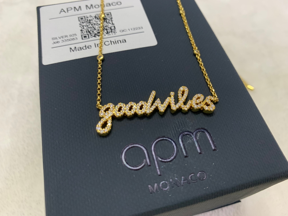 APMGoodVibes金色可调节项链高级时尚感情侣款礼物简约