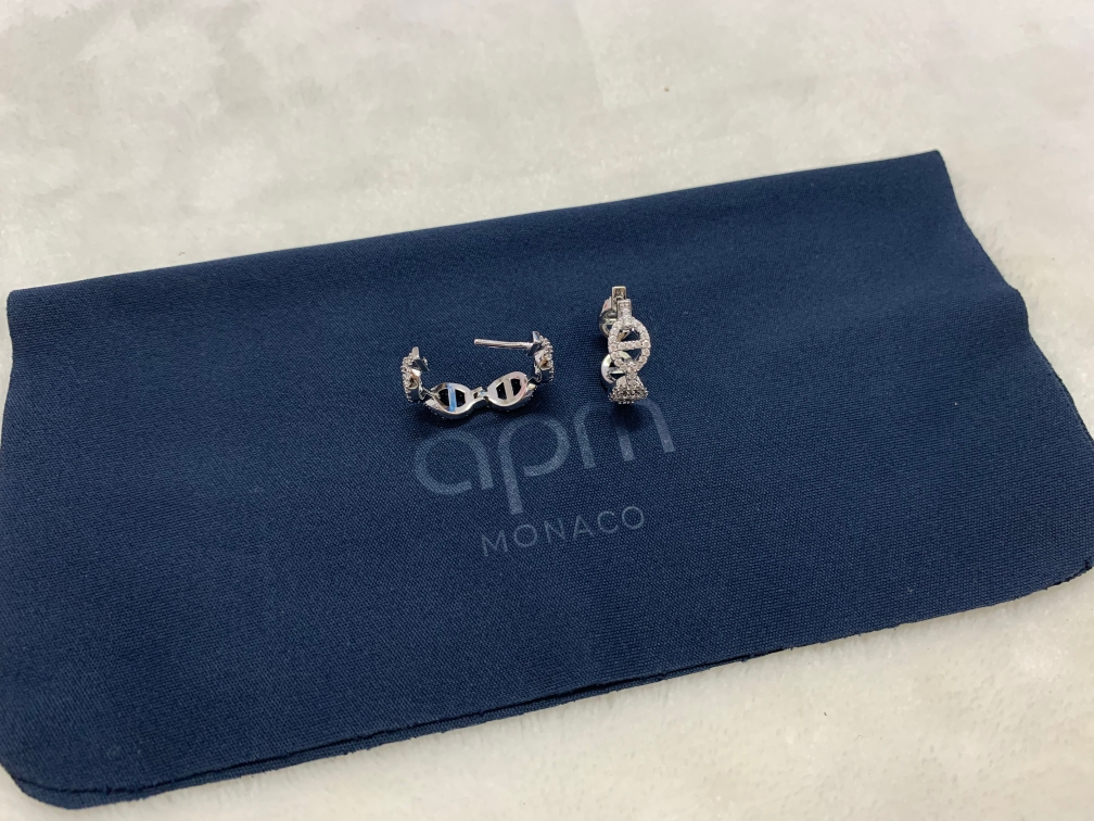 ⭐️[新品]⭐️APM Maille Marin银白色圈形耳环简约时尚女耳饰生日礼物