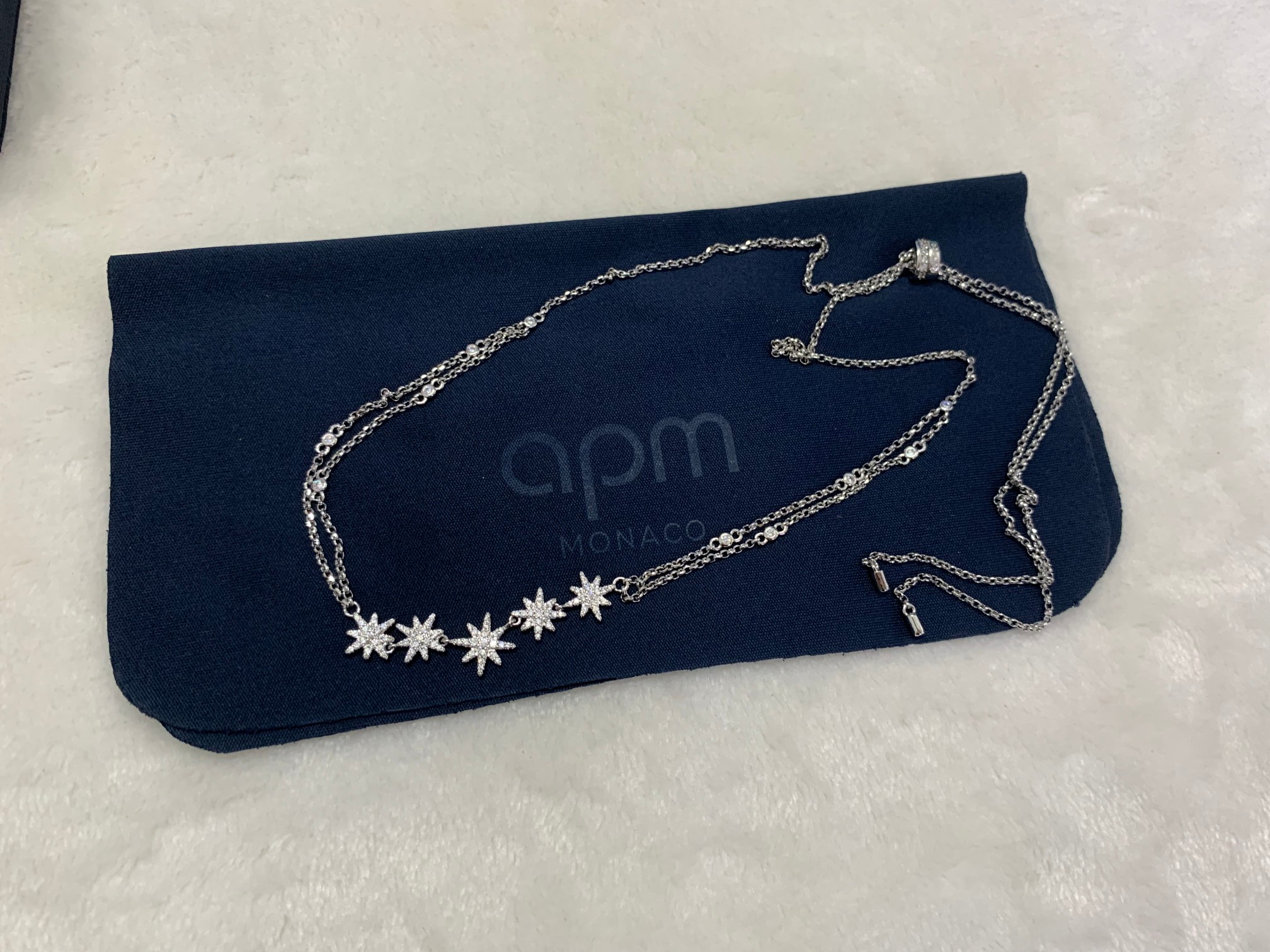APM Monaco 双层六芒星项链时尚锁骨毛衣链简约浪漫礼物送女友